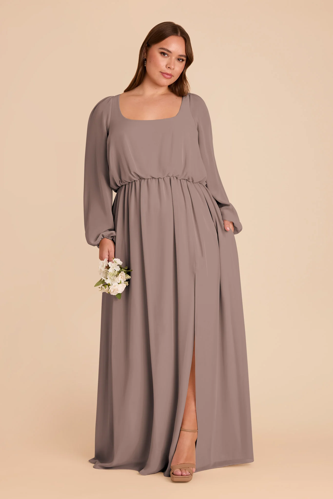 Eloise Chiffon Dress - Toffee - Image 9