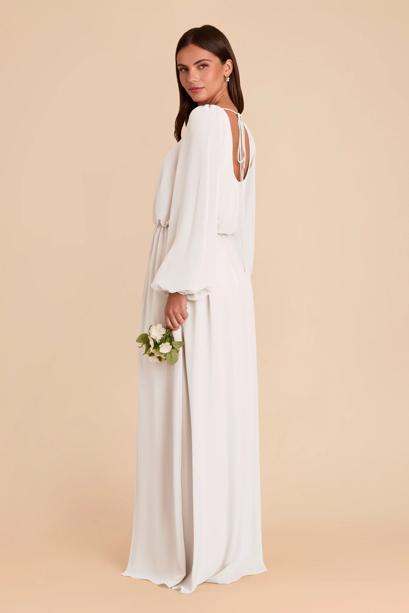Eloise Chiffon Dress - White - Image 3