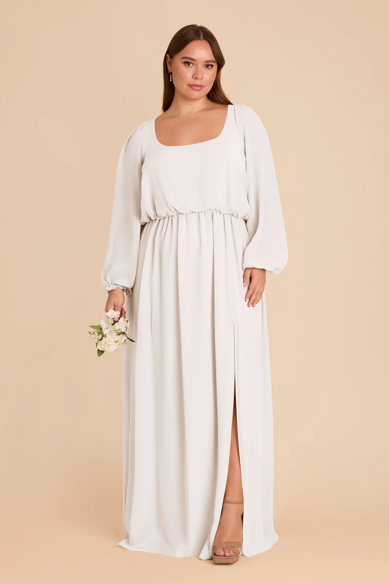 Eloise Chiffon Dress - White - Image 4