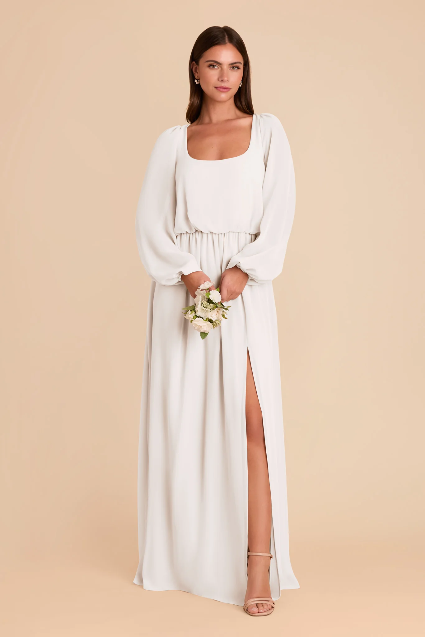 Eloise Chiffon Dress - White - Image 5