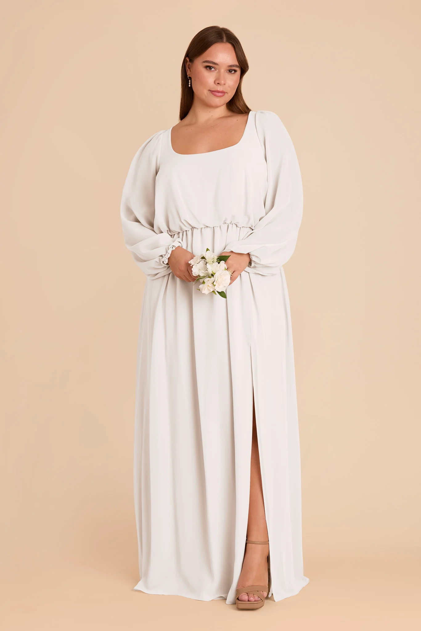 Eloise Chiffon Dress - White - Image 7