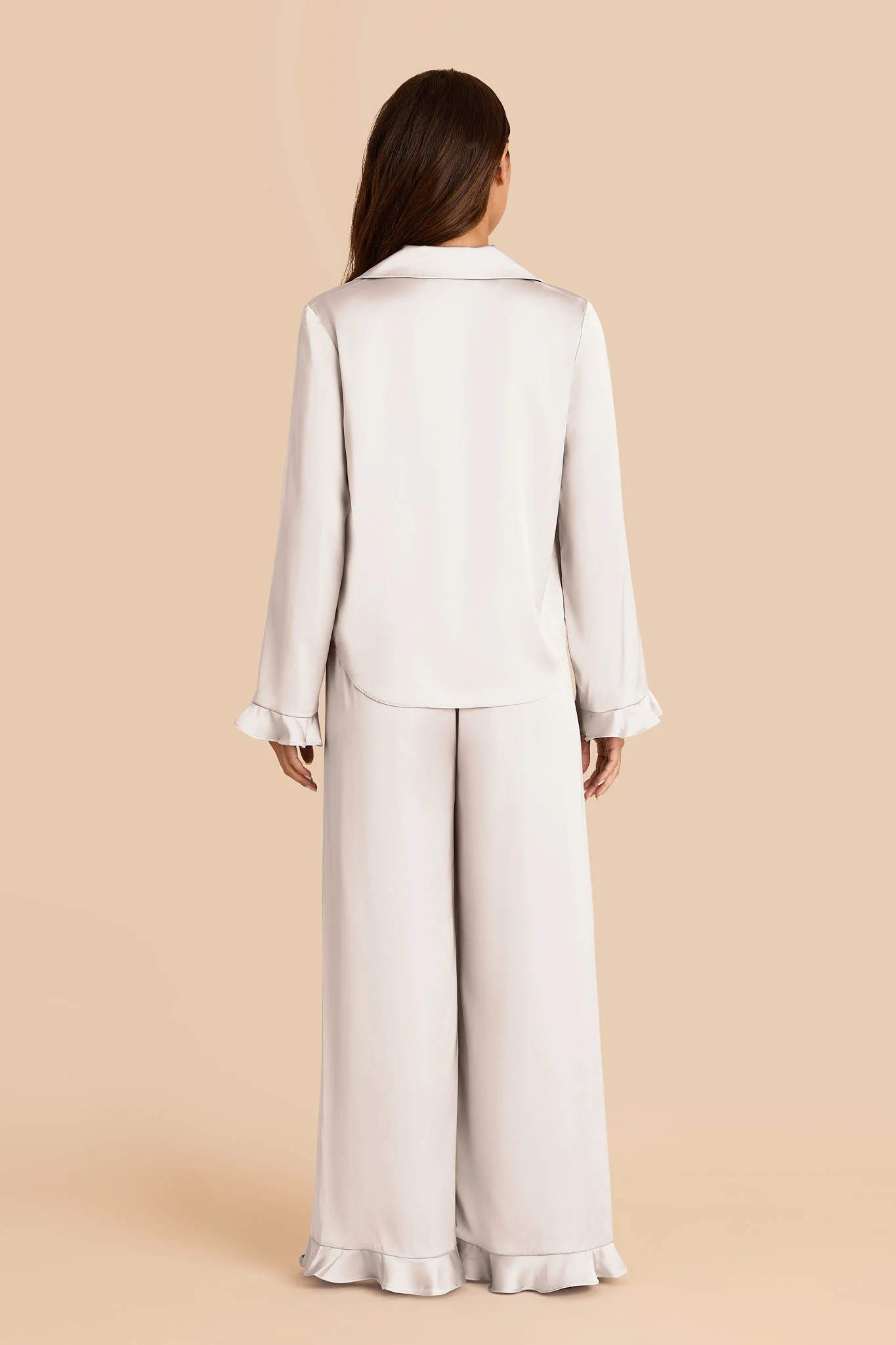 Emma Matte Satin Pajama Set - Ivory - Image 5