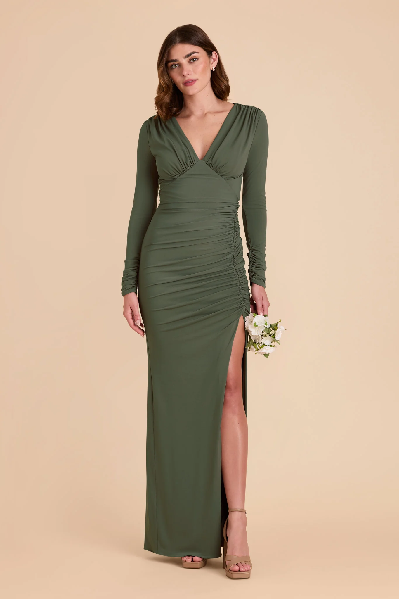 Swatch - Luxe Stretch Knit in Olive - Image 3