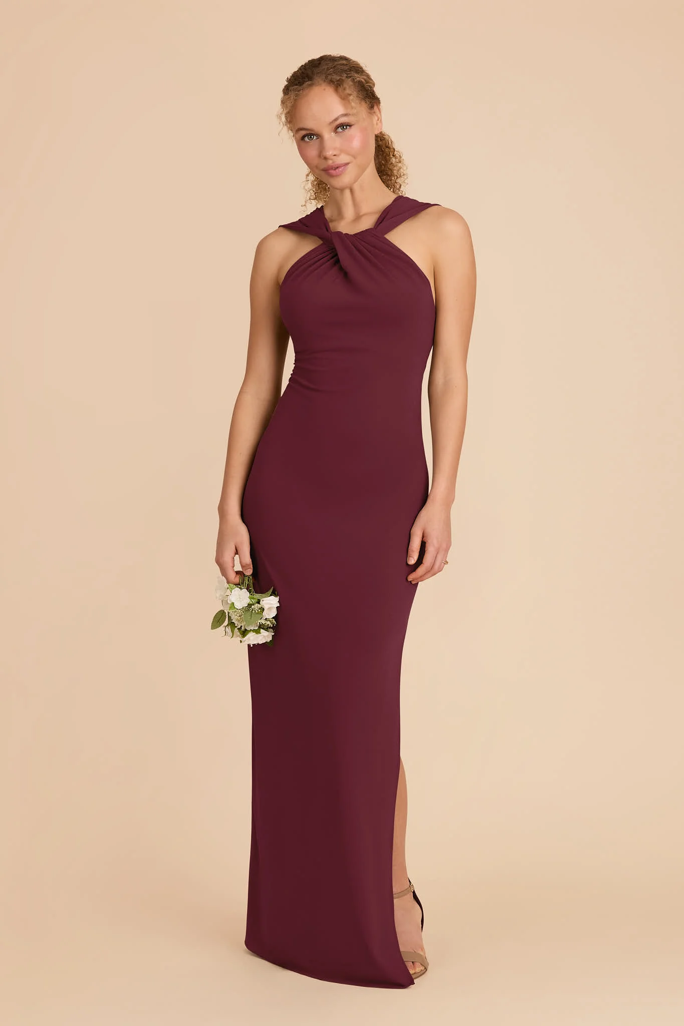 Erica Luxe Stretch Knit Dress - Cabernet - Image 3