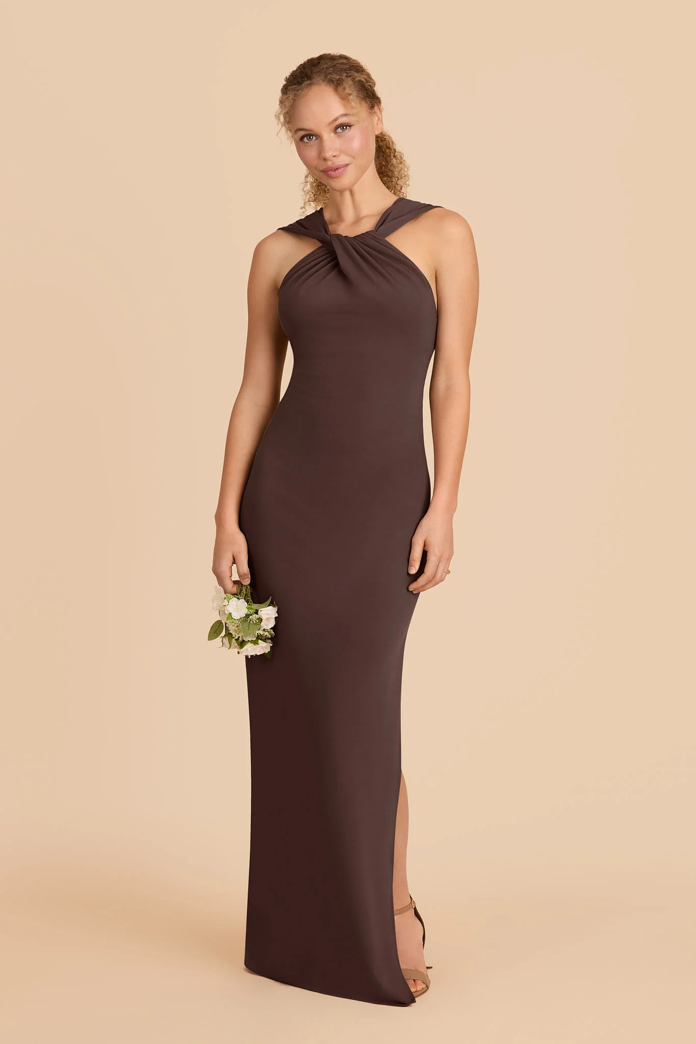 Erica Luxe Stretch Knit Dress - Espresso