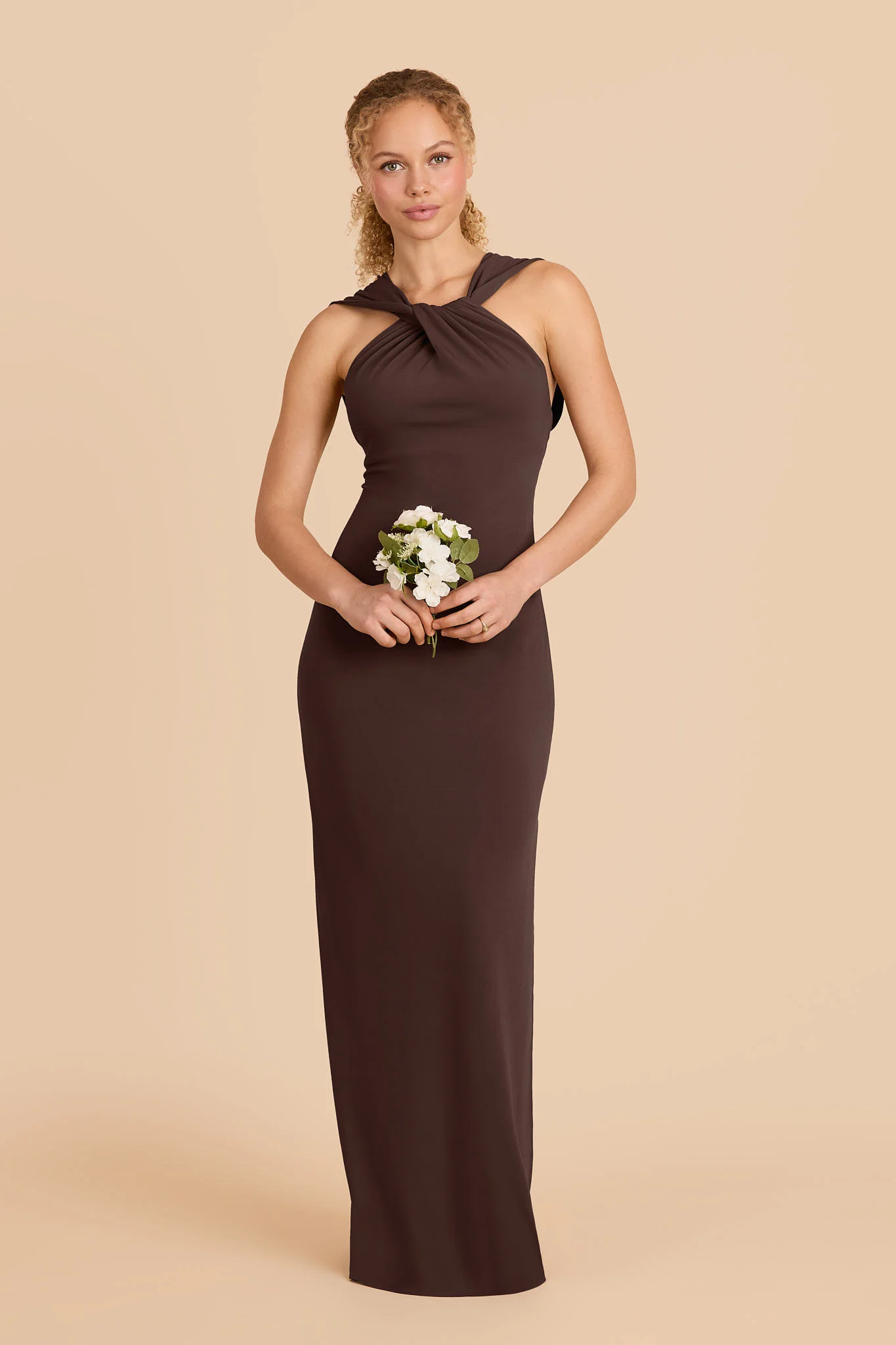 Erica Luxe Stretch Knit Dress - Espresso - Image 3