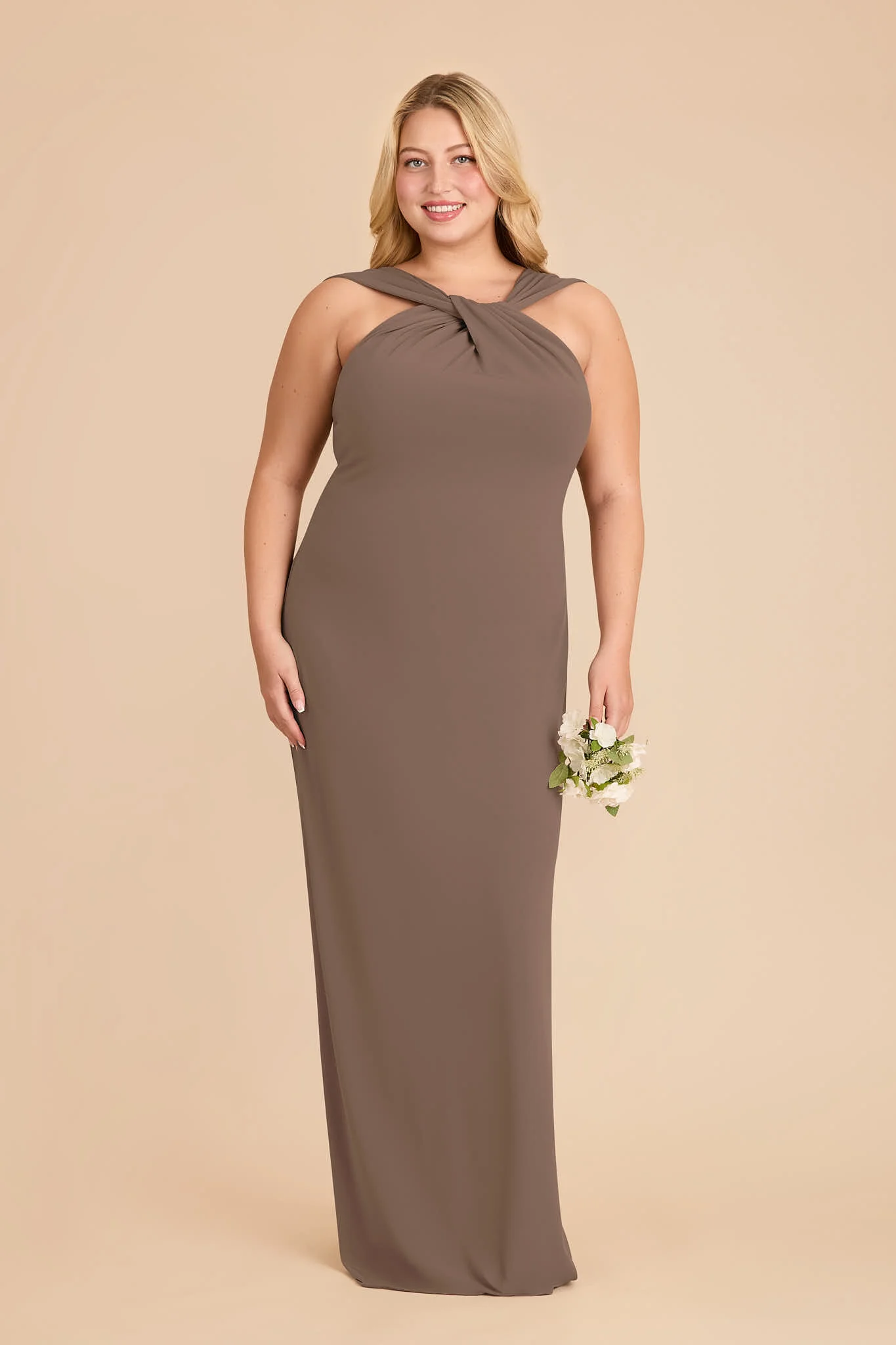 Erica Luxe Stretch Knit Dress - Mocha - Image 2