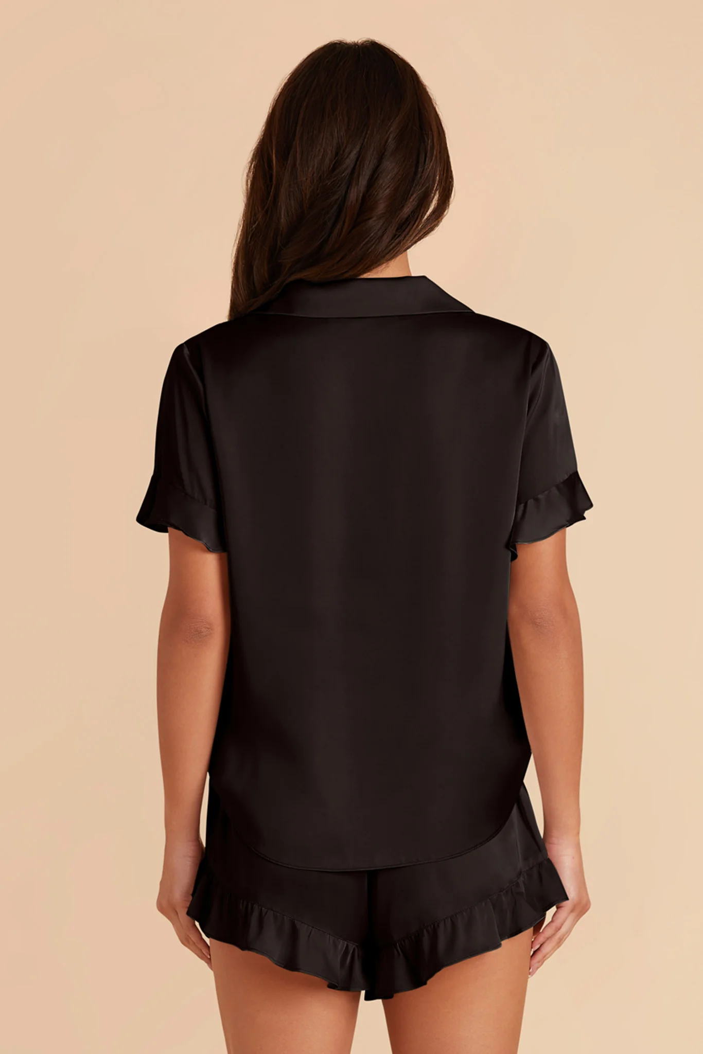 Esther Matte Satin Pajama Set - Black - Image 6