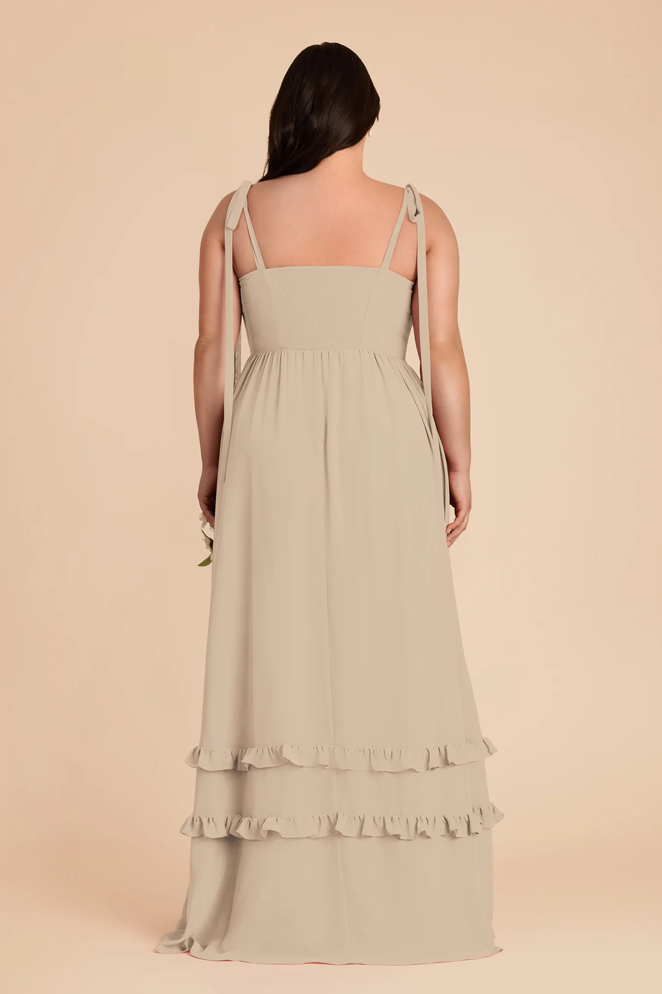 Evelyn Chiffon Dress - Almond - Image 10
