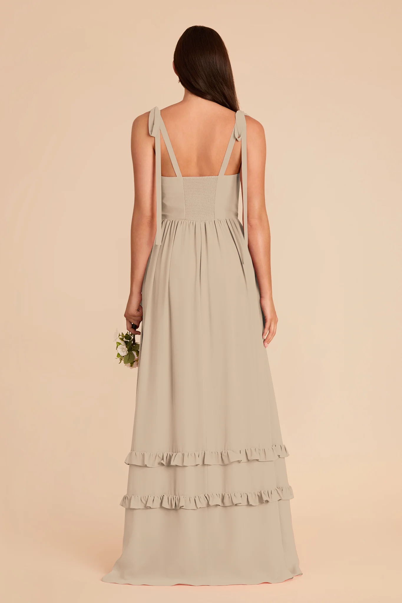 Evelyn Chiffon Dress - Almond - Image 7