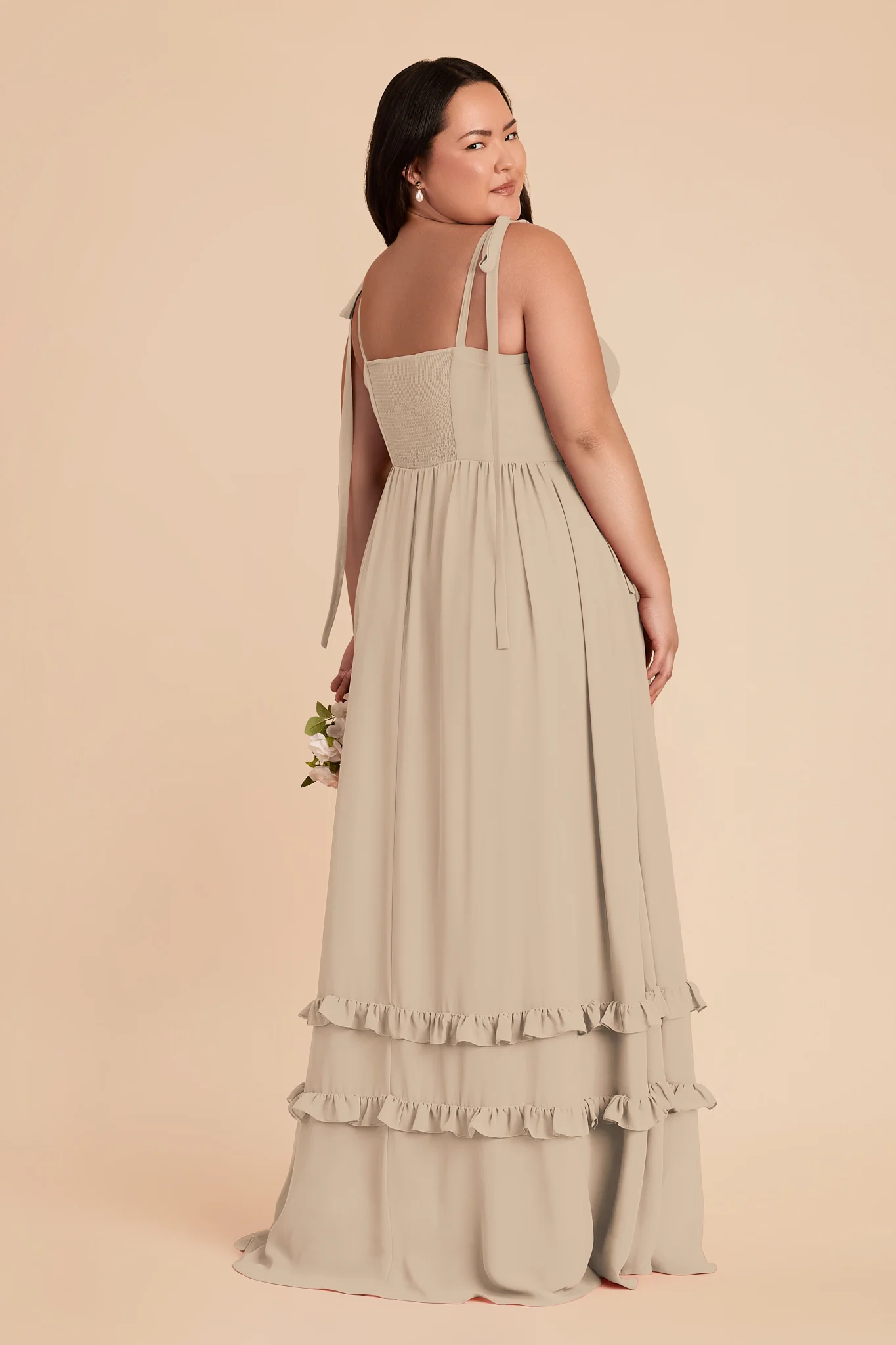 Evelyn Chiffon Dress - Almond - Image 9