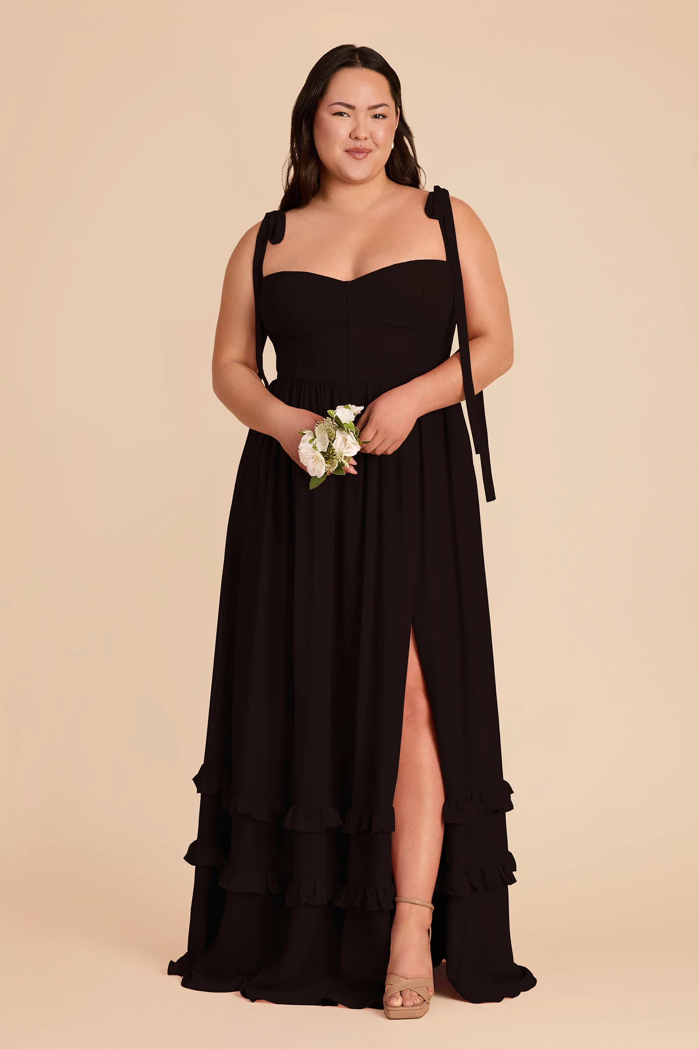 Evelyn Chiffon Dress - Black - Image 2