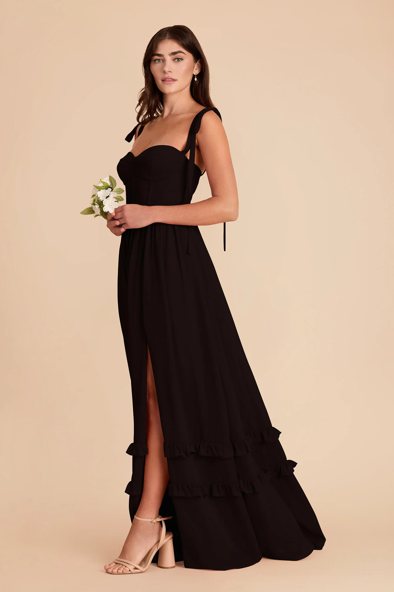 Evelyn Chiffon Dress - Black - Image 4