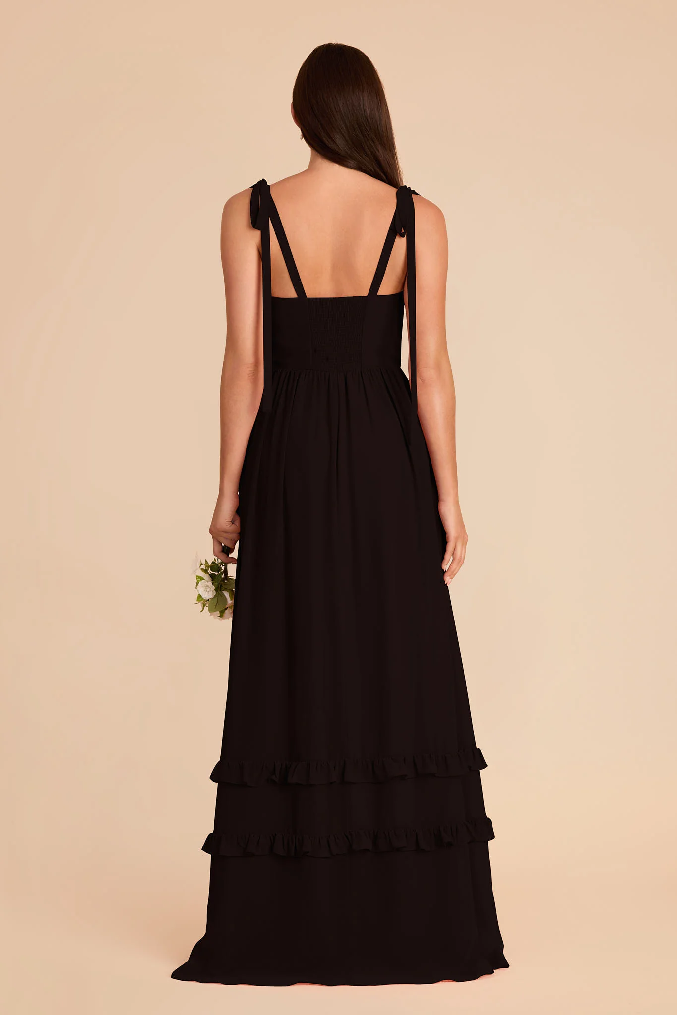 Evelyn Chiffon Dress - Black - Image 6