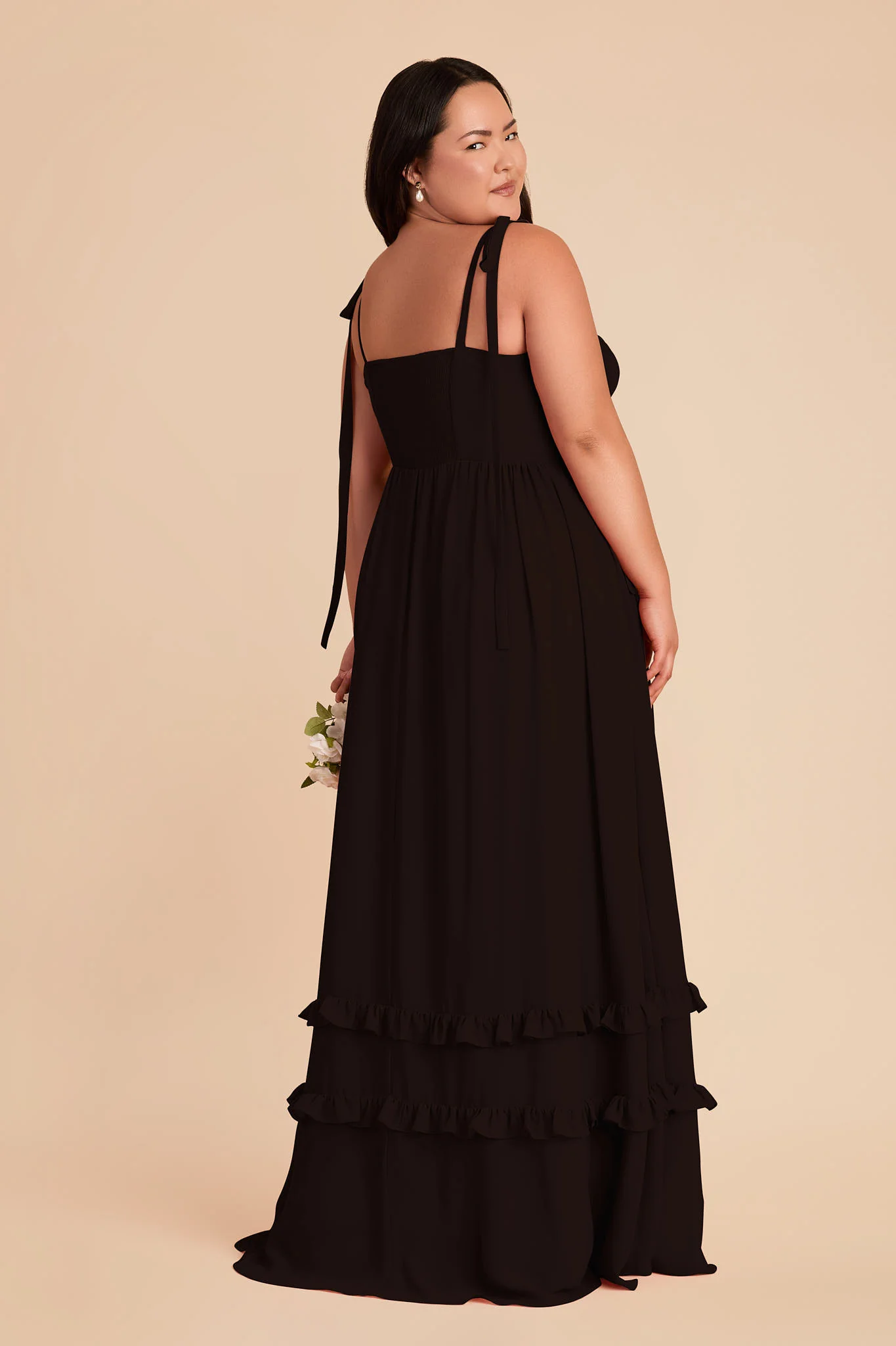 Evelyn Chiffon Dress - Black - Image 8
