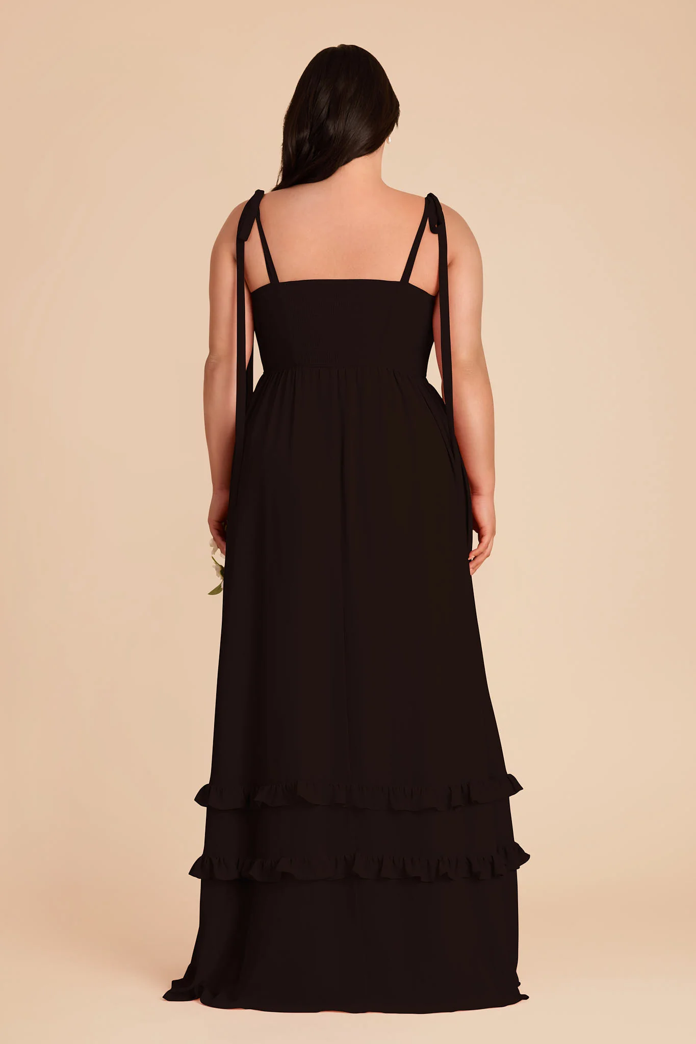 Evelyn Chiffon Dress - Black - Image 9