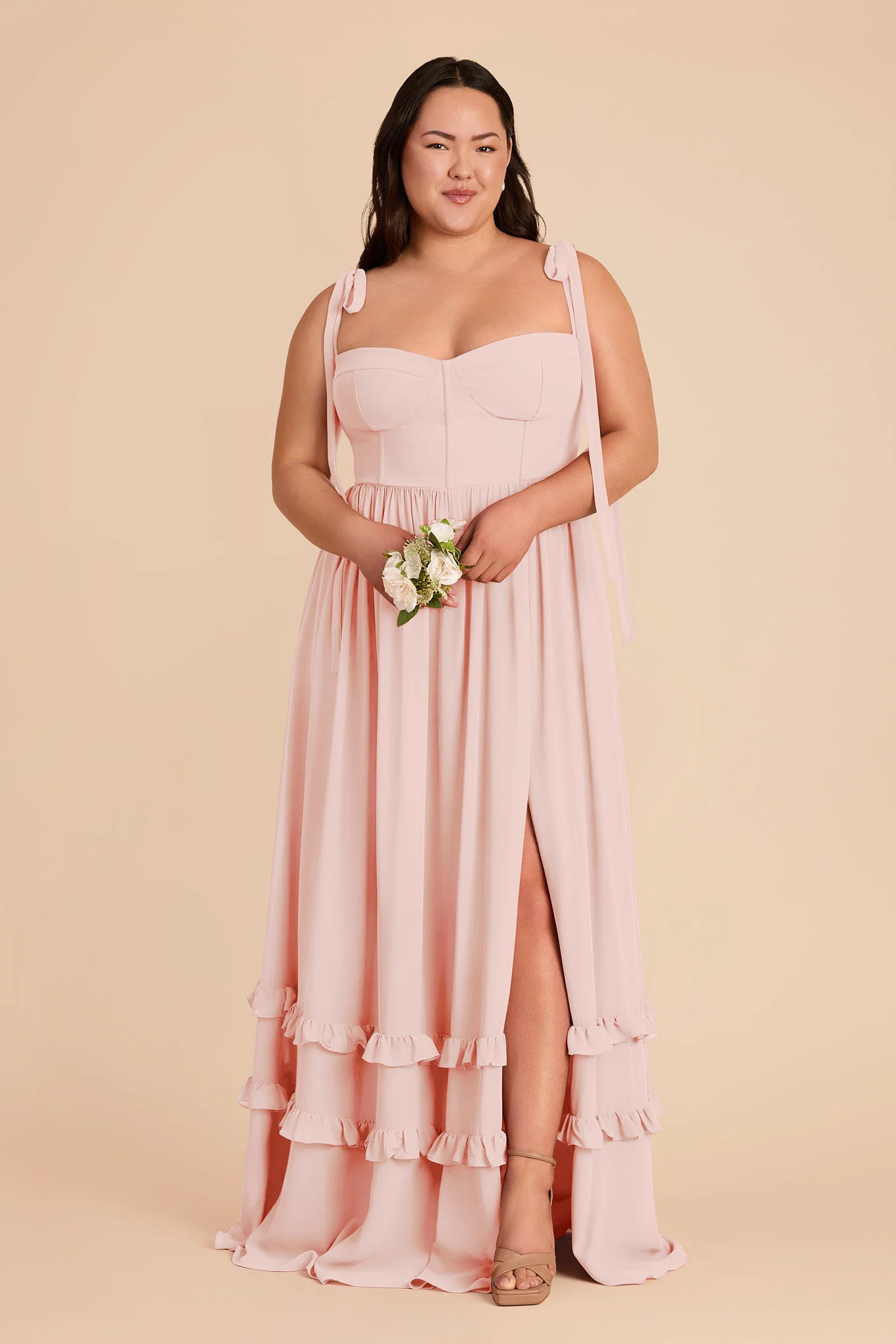 Evelyn Chiffon Dress - Blush Pink - Image 2