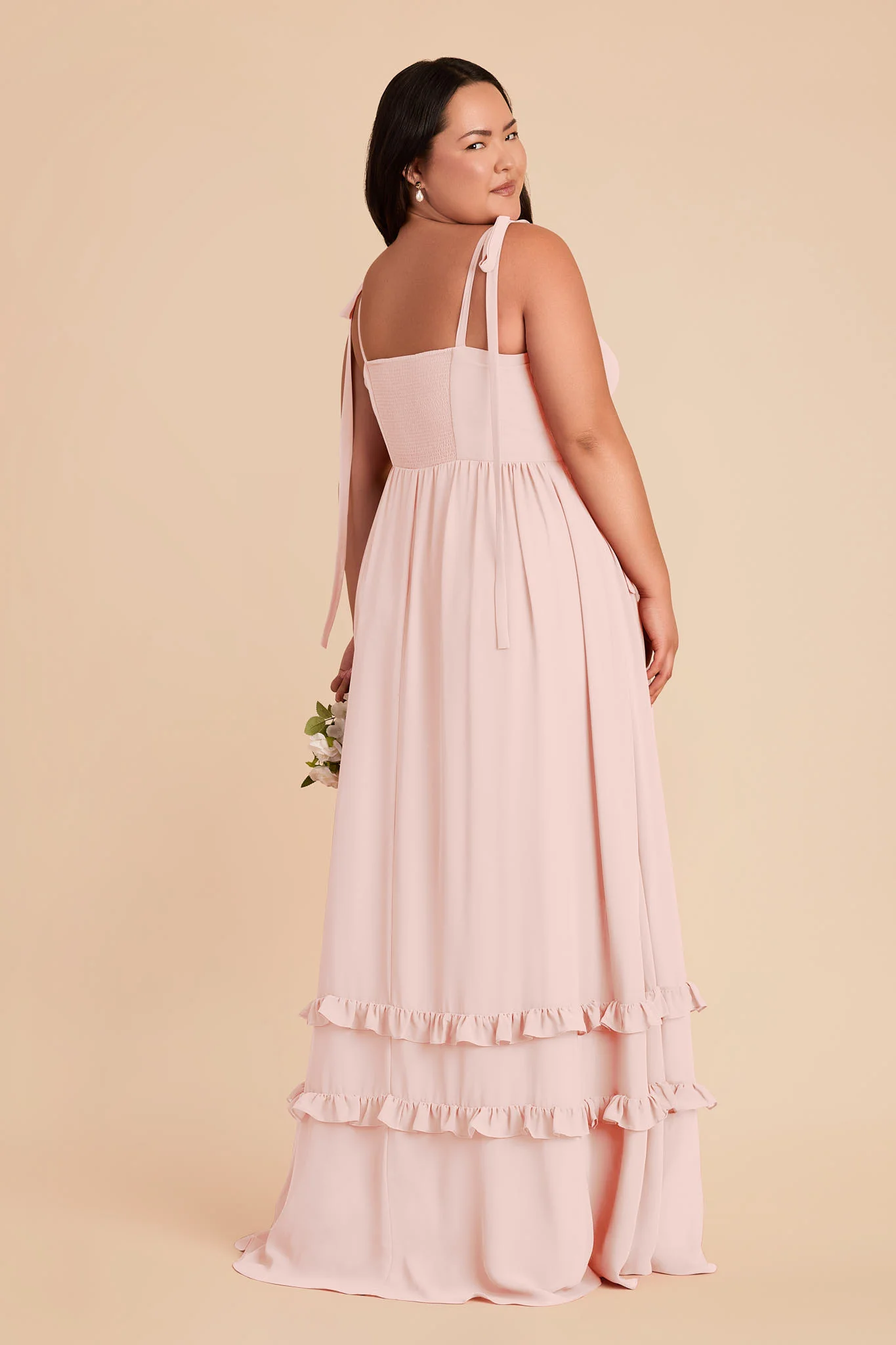Evelyn Chiffon Dress - Blush Pink - Image 9