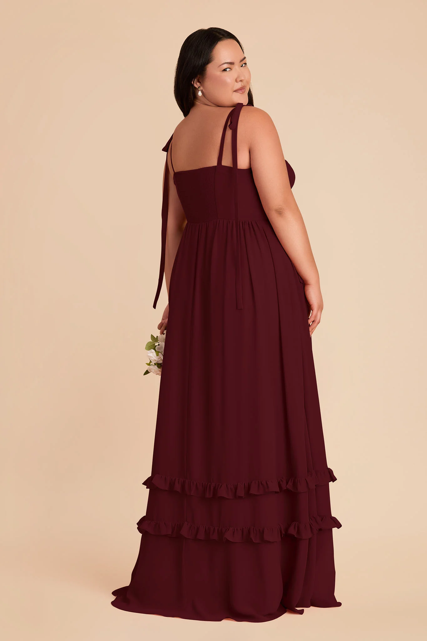 Evelyn Chiffon Dress - Cabernet - Image 8