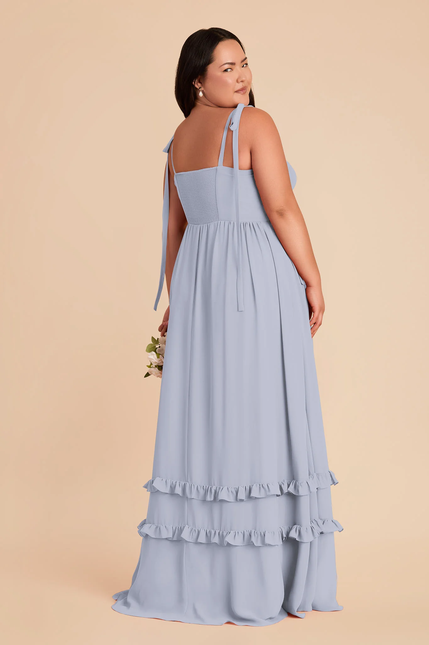 Evelyn Chiffon Dress - Dusty Blue - Image 8