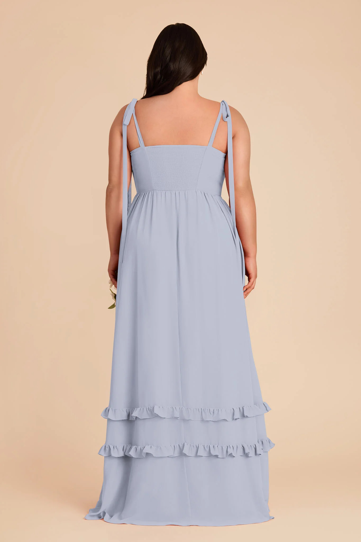 Evelyn Chiffon Dress - Dusty Blue - Image 9