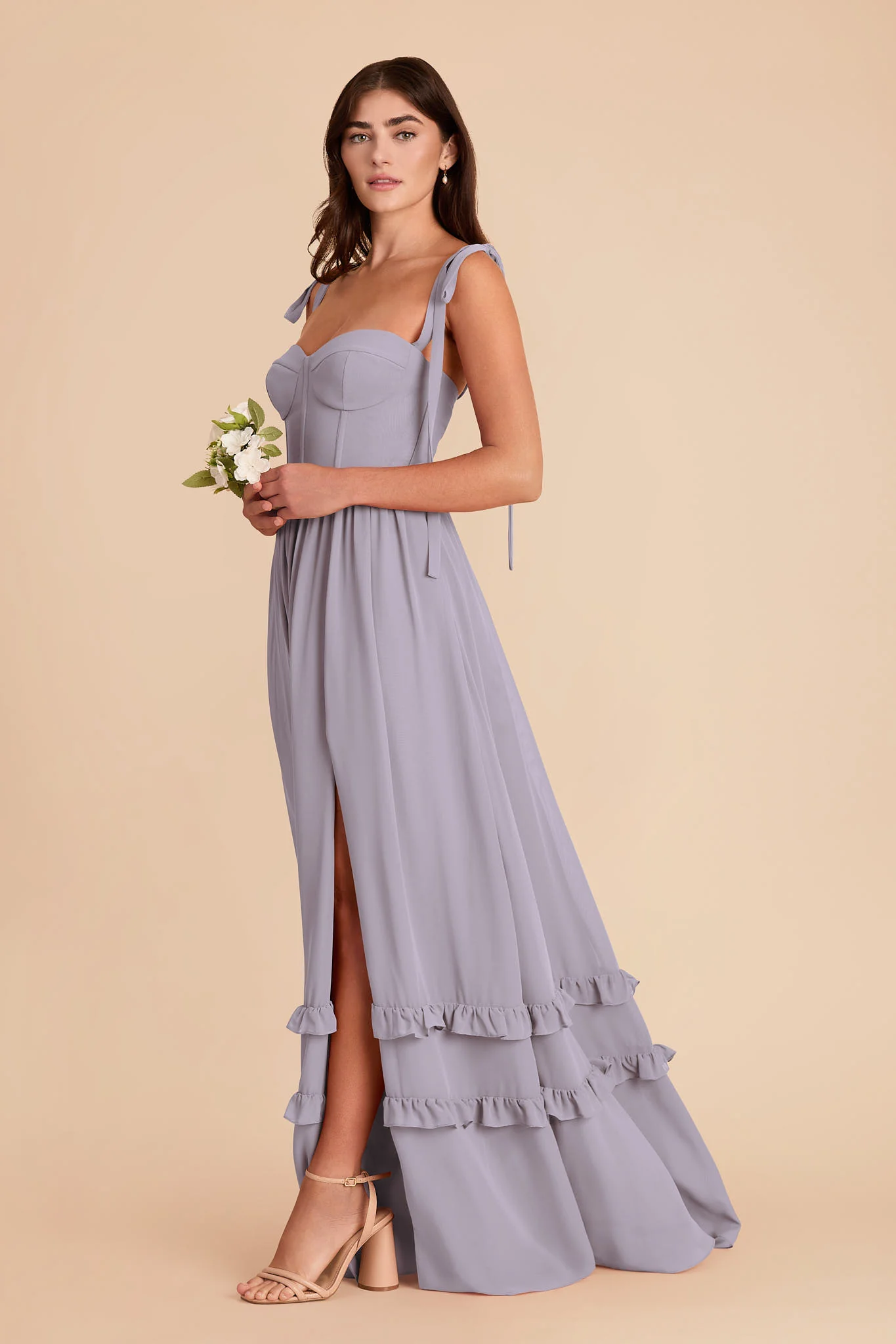 Evelyn Chiffon Dress - Dusty Lilac - Image 4