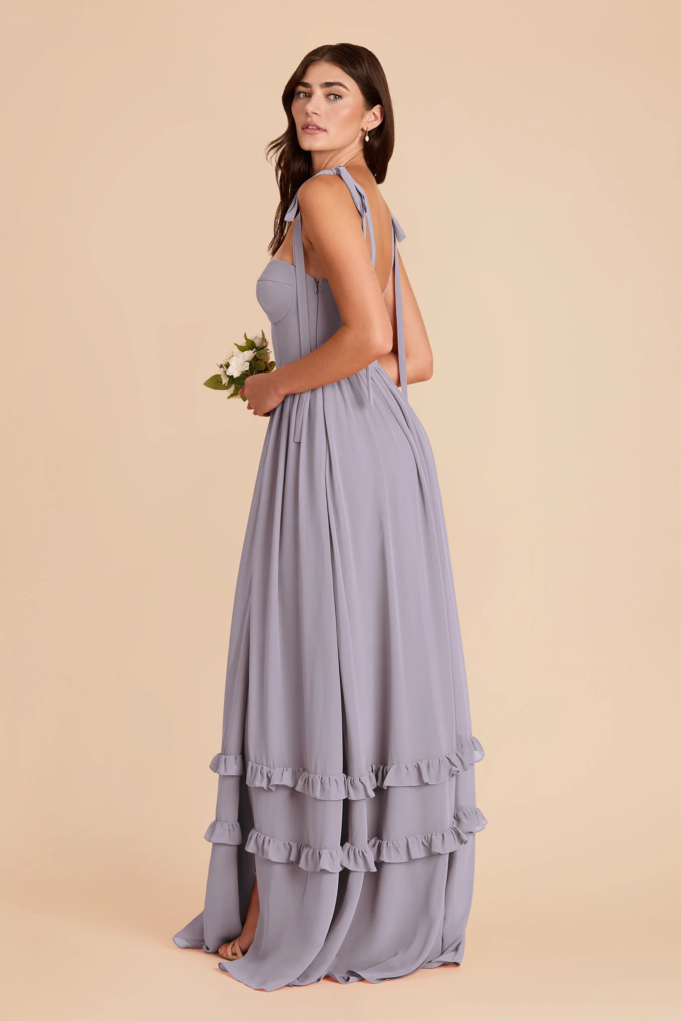 Evelyn Chiffon Dress - Dusty Lilac - Image 5