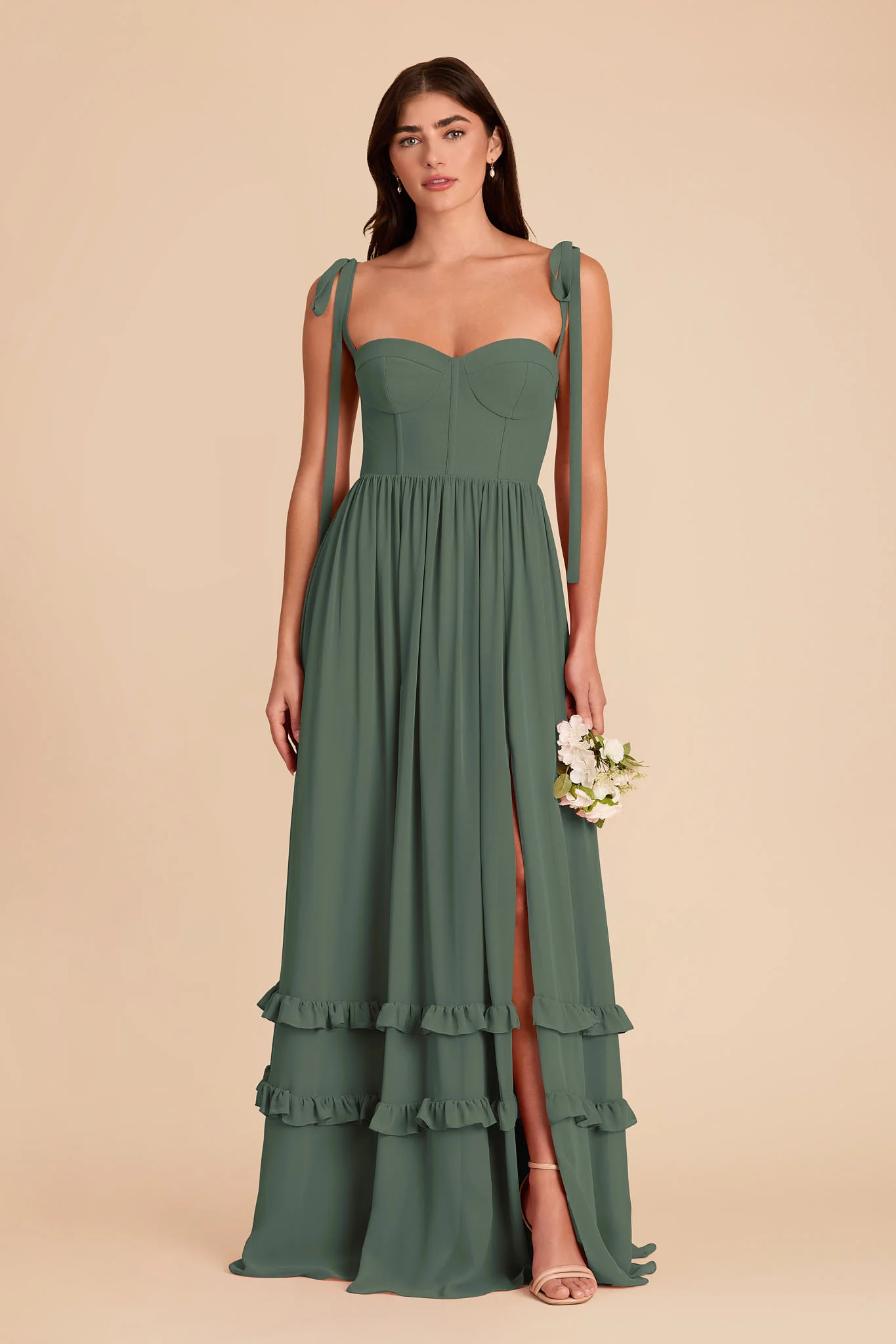 Evelyn Chiffon Dress - Eucalyptus