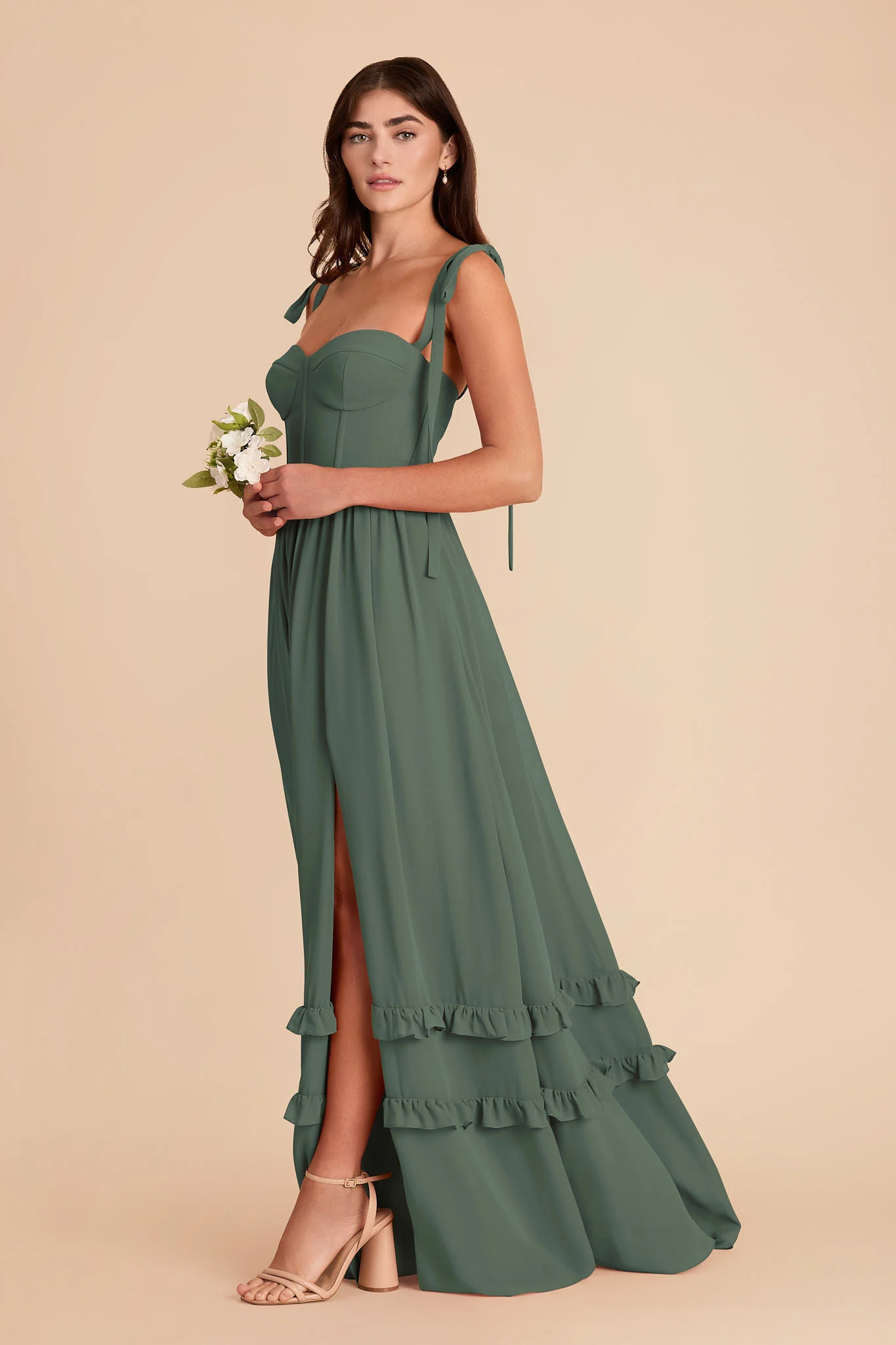 Evelyn Chiffon Dress - Eucalyptus - Image 4