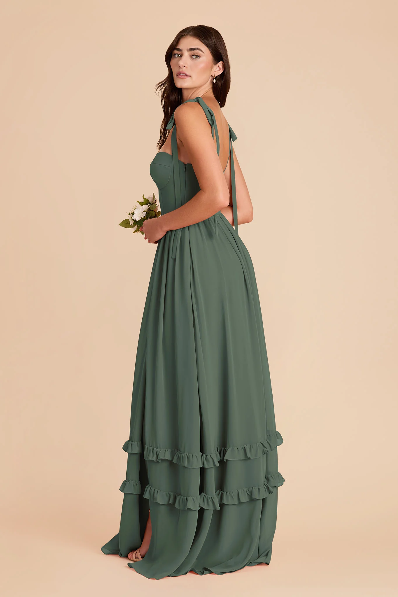 Evelyn Chiffon Dress - Eucalyptus - Image 5