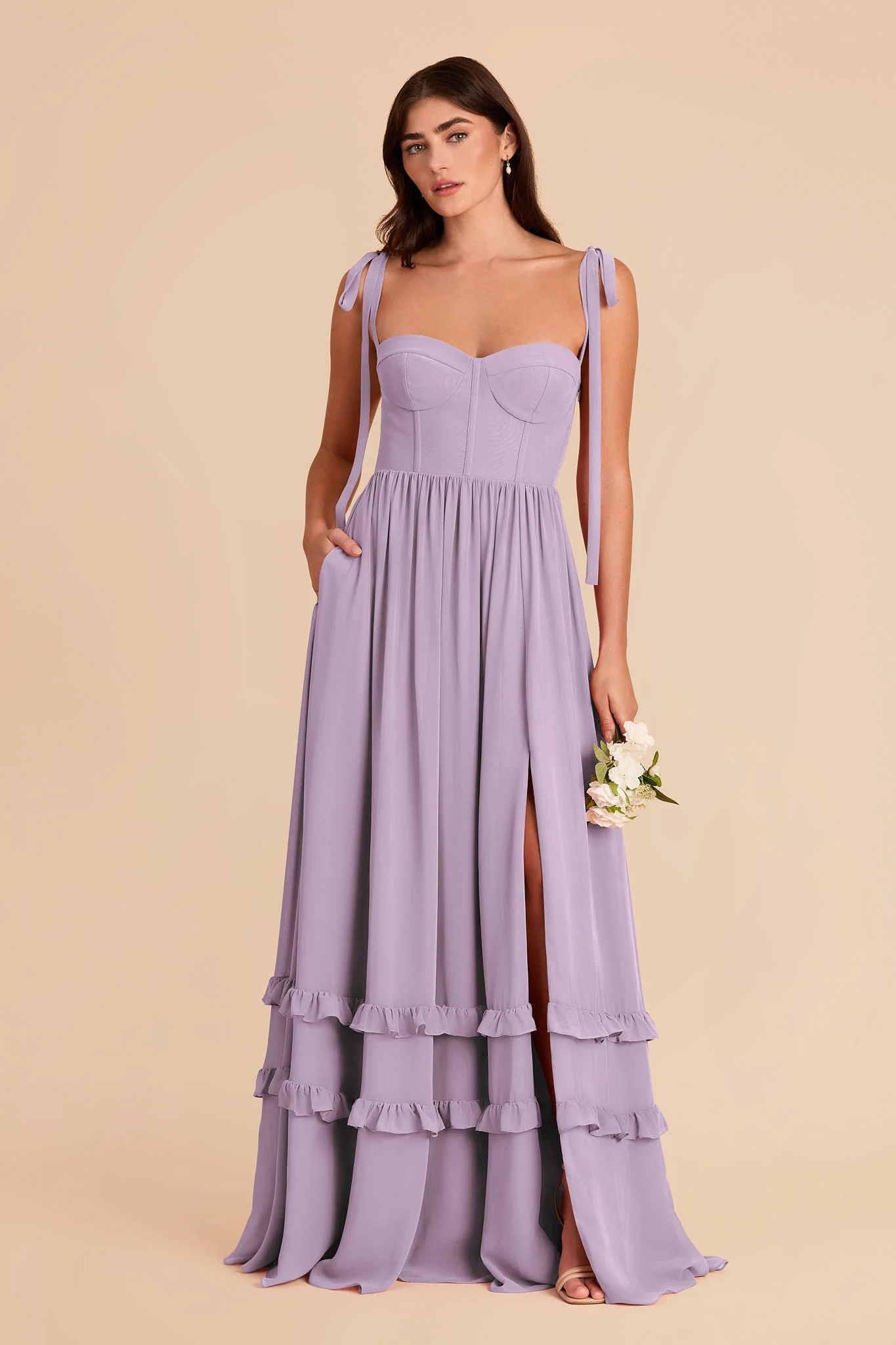 Evelyn Chiffon Dress - Lavender - Image 3