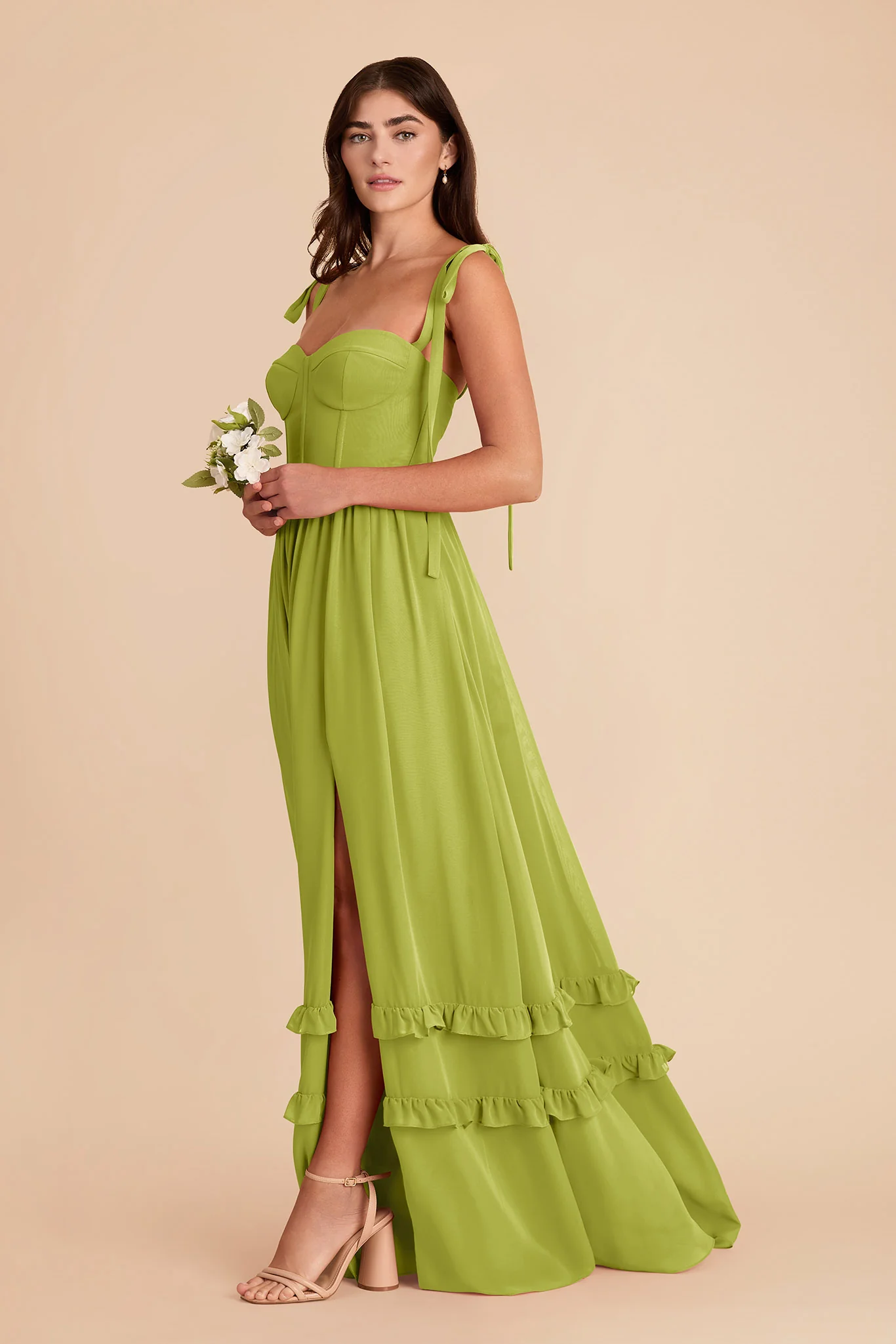 Evelyn Chiffon Dress - Matcha - Image 5