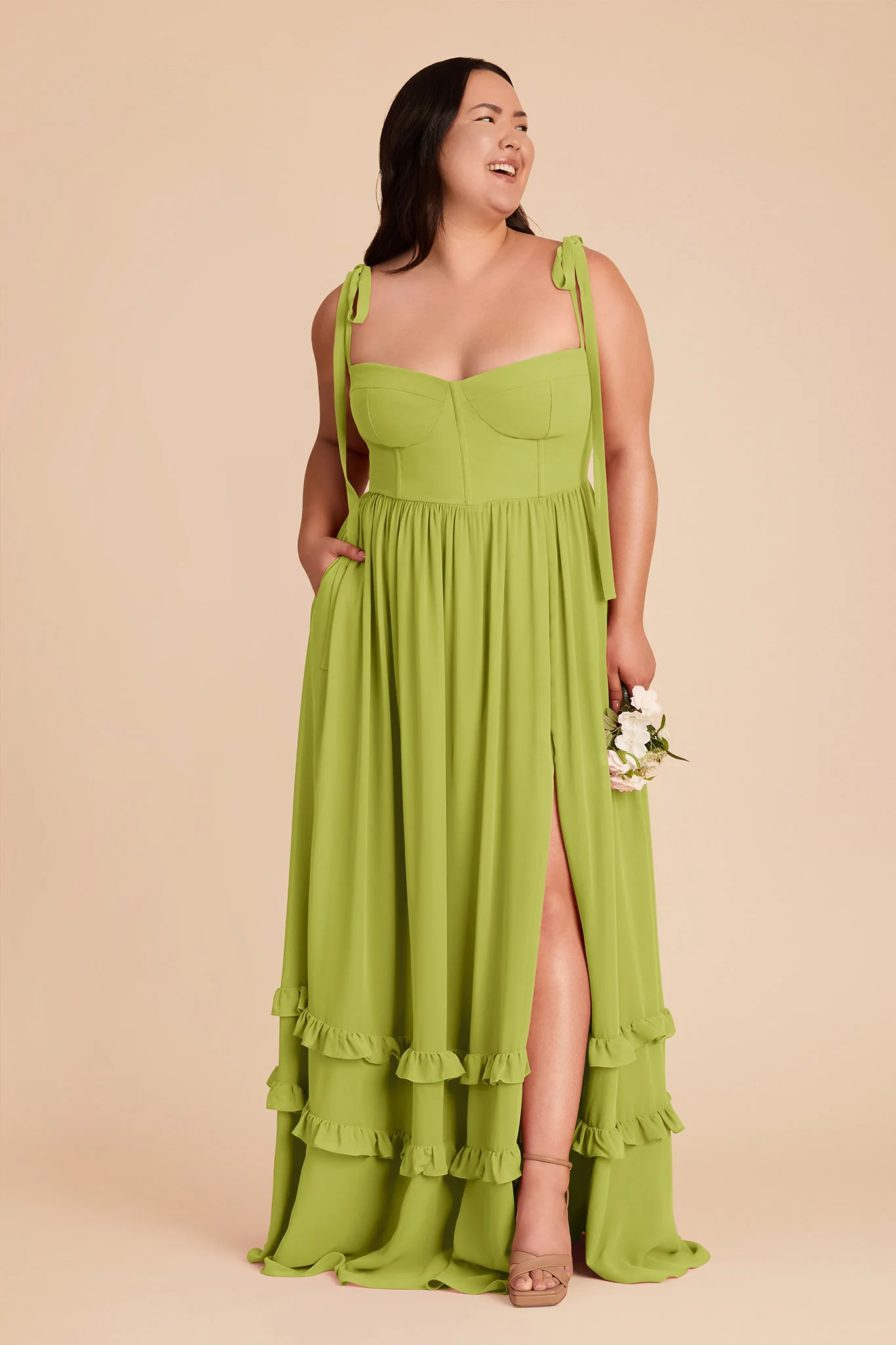 Evelyn Chiffon Dress - Matcha - Image 8