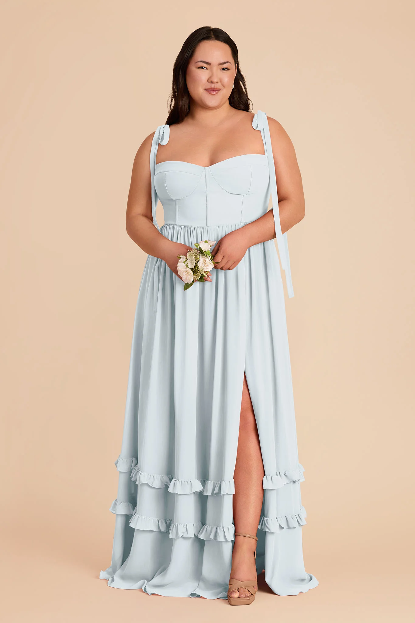 Evelyn Chiffon Dress - Mist Blue - Image 2