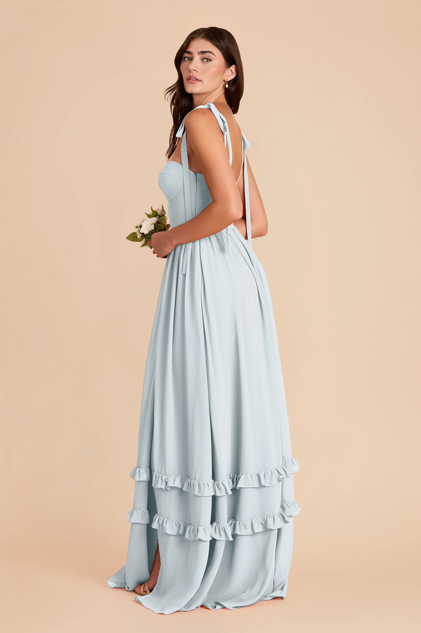 Evelyn Chiffon Dress - Mist Blue - Image 5