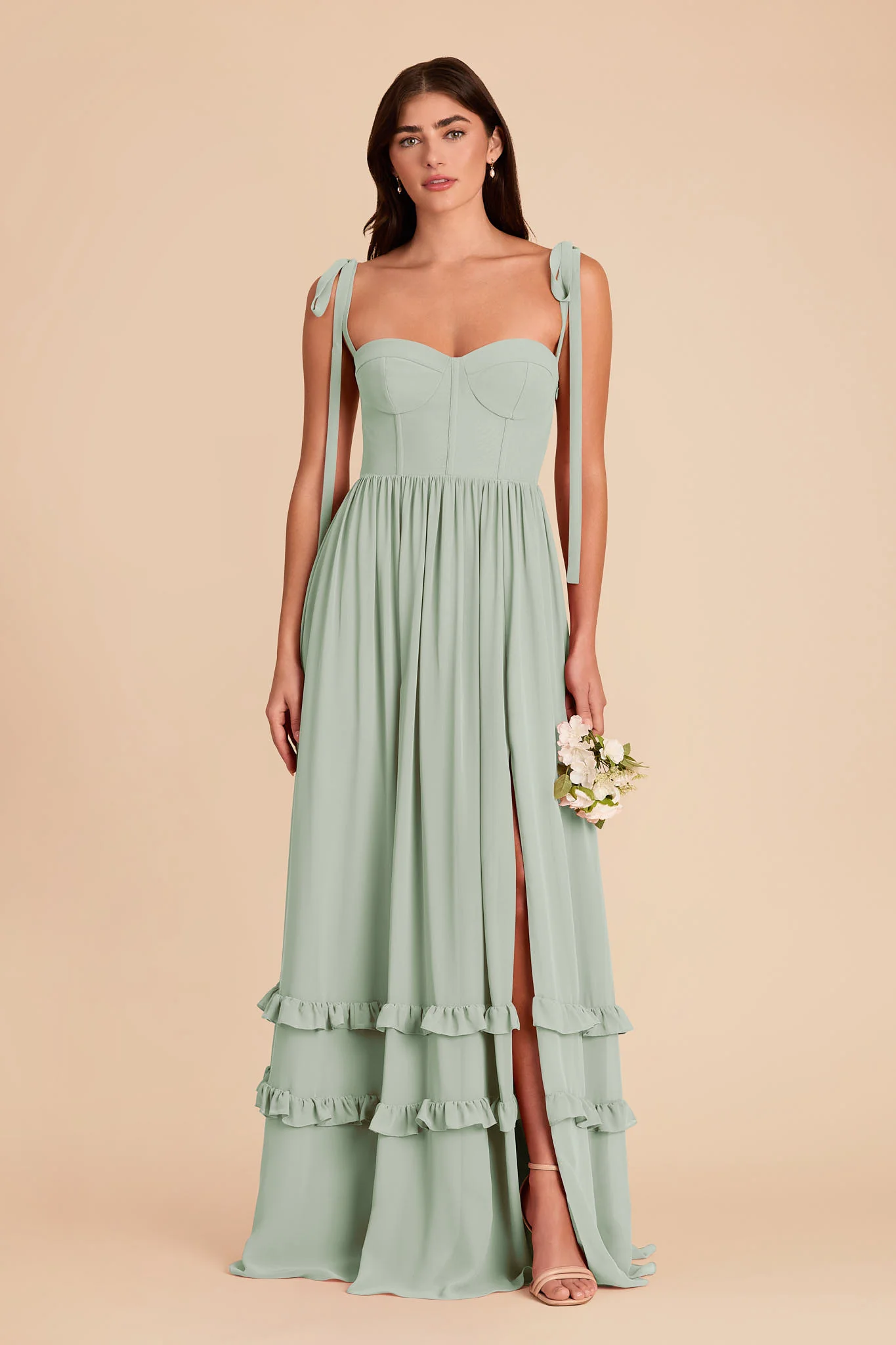 Evelyn Chiffon Dress - Sage