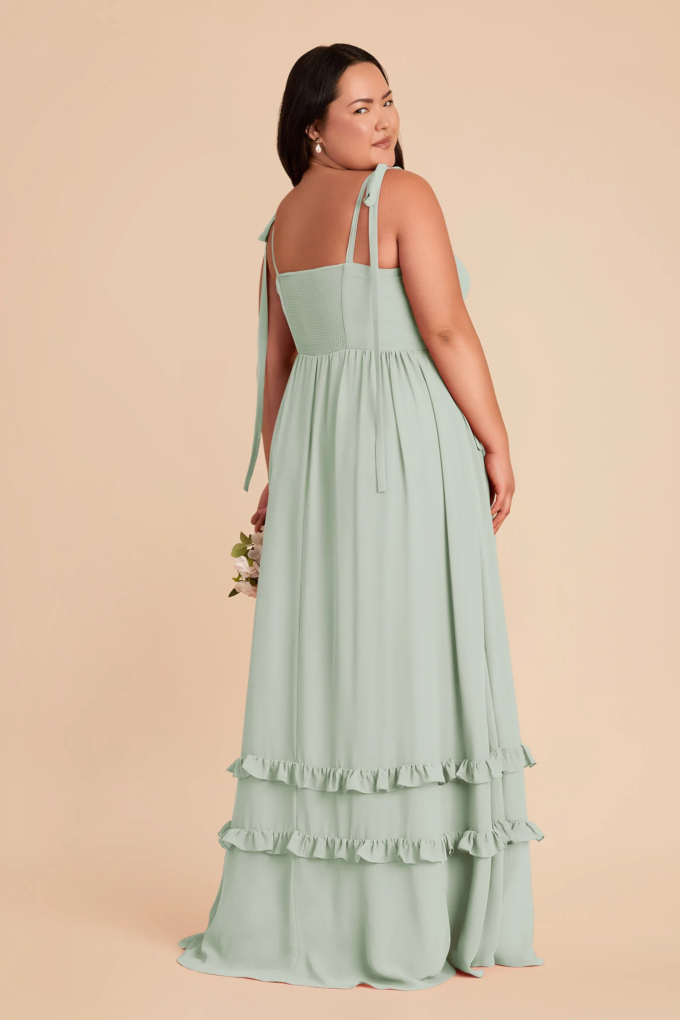 Evelyn Chiffon Dress - Sage - Image 8
