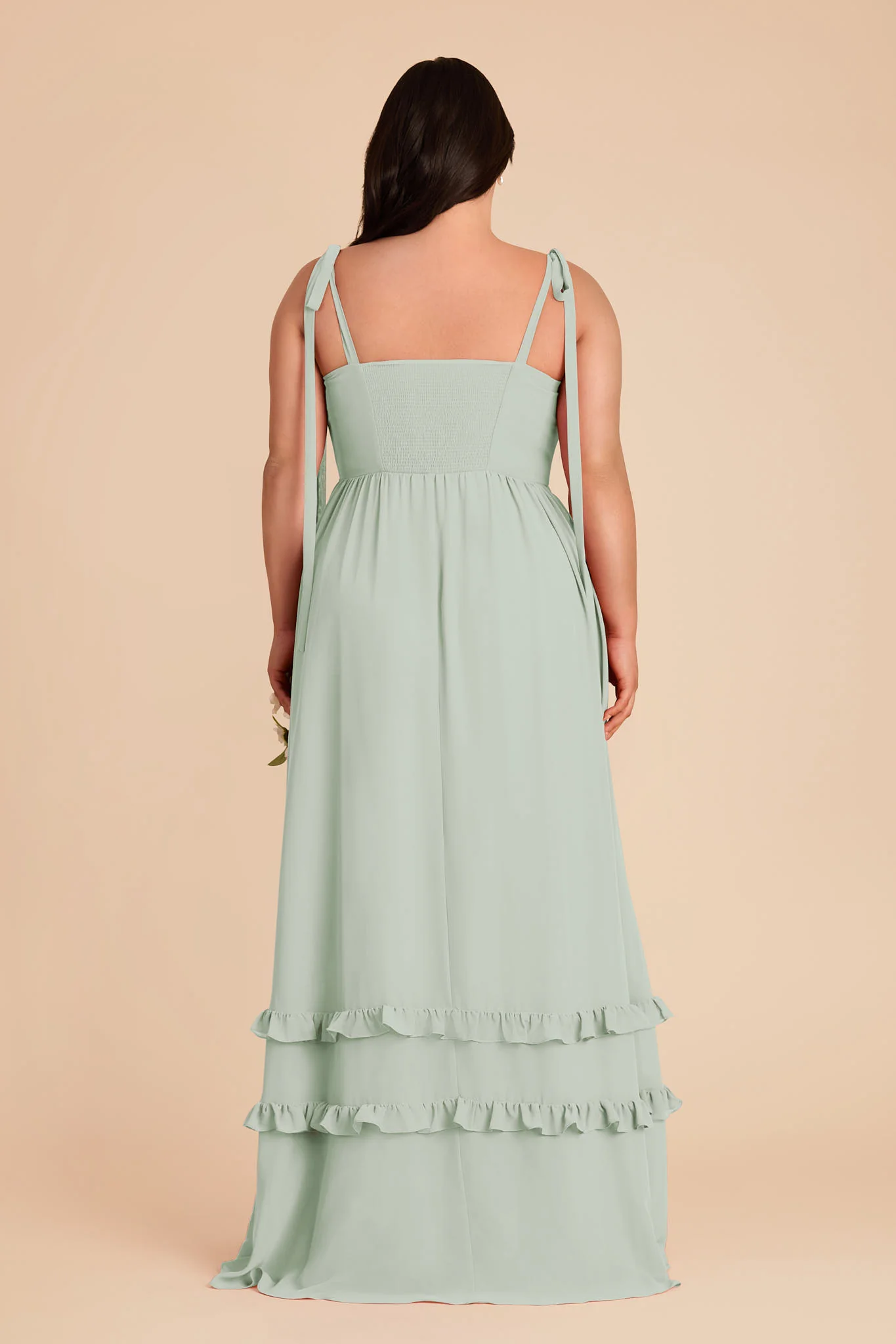 Evelyn Chiffon Dress - Sage - Image 9