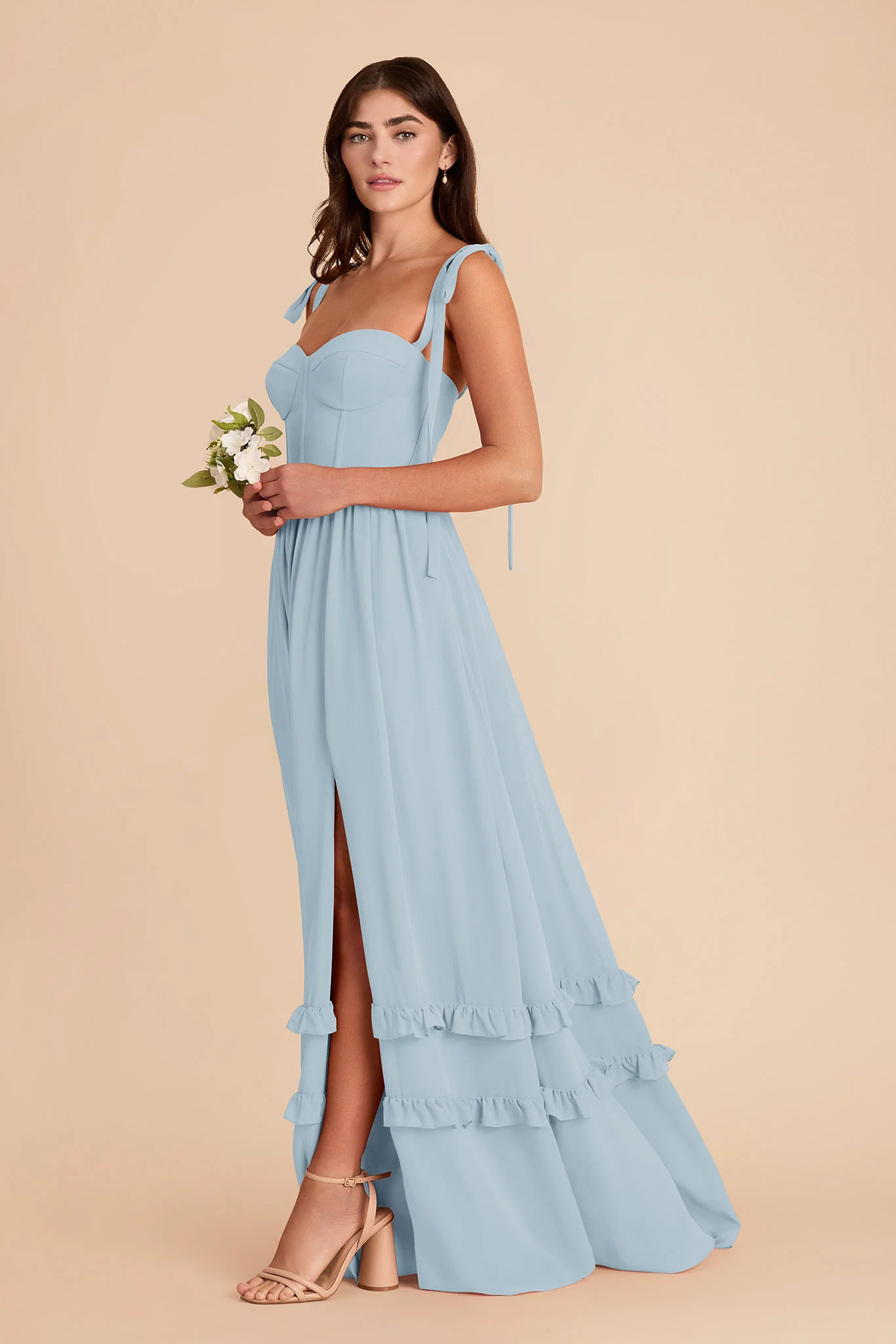 Evelyn Chiffon Dress - Sky Blue - Image 5