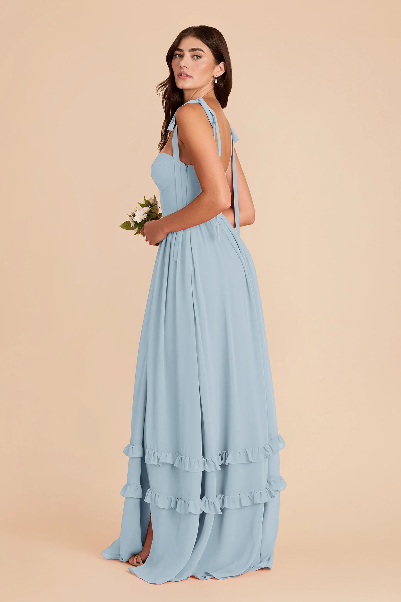Evelyn Chiffon Dress - Sky Blue - Image 6