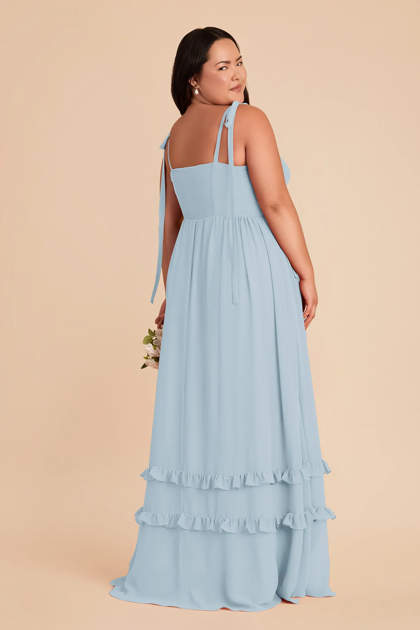 Evelyn Chiffon Dress - Sky Blue - Image 9