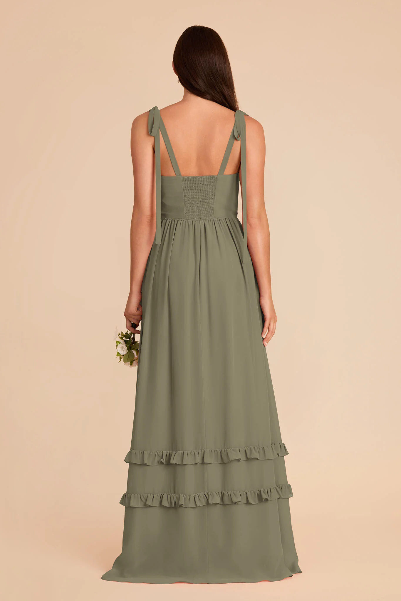 Evelyn Chiffon Dress - Thyme - Image 6