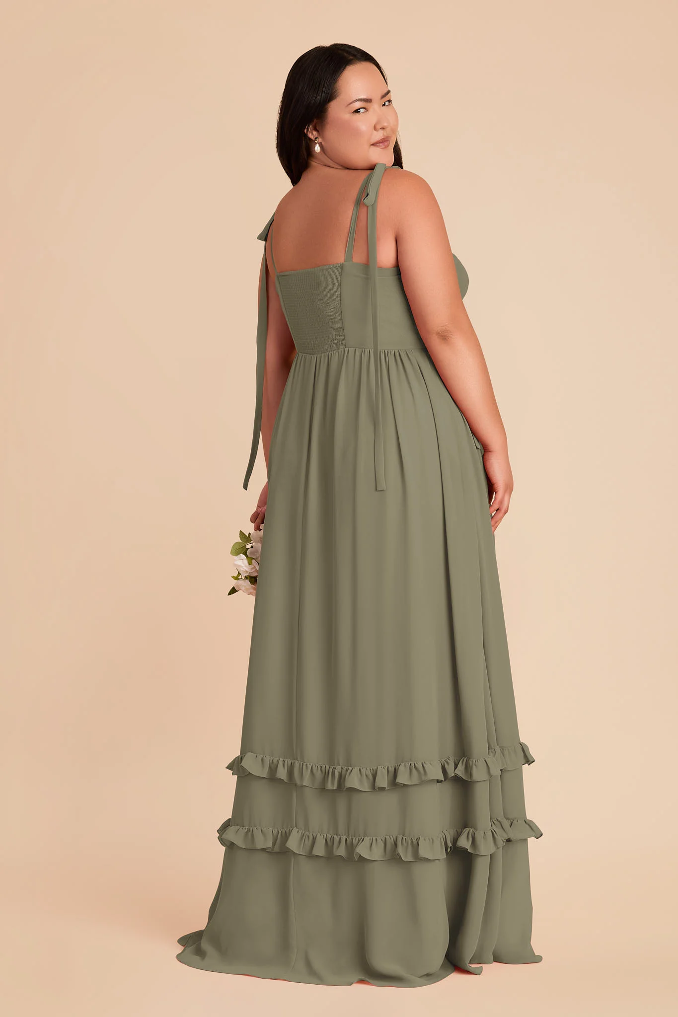 Evelyn Chiffon Dress - Thyme - Image 8