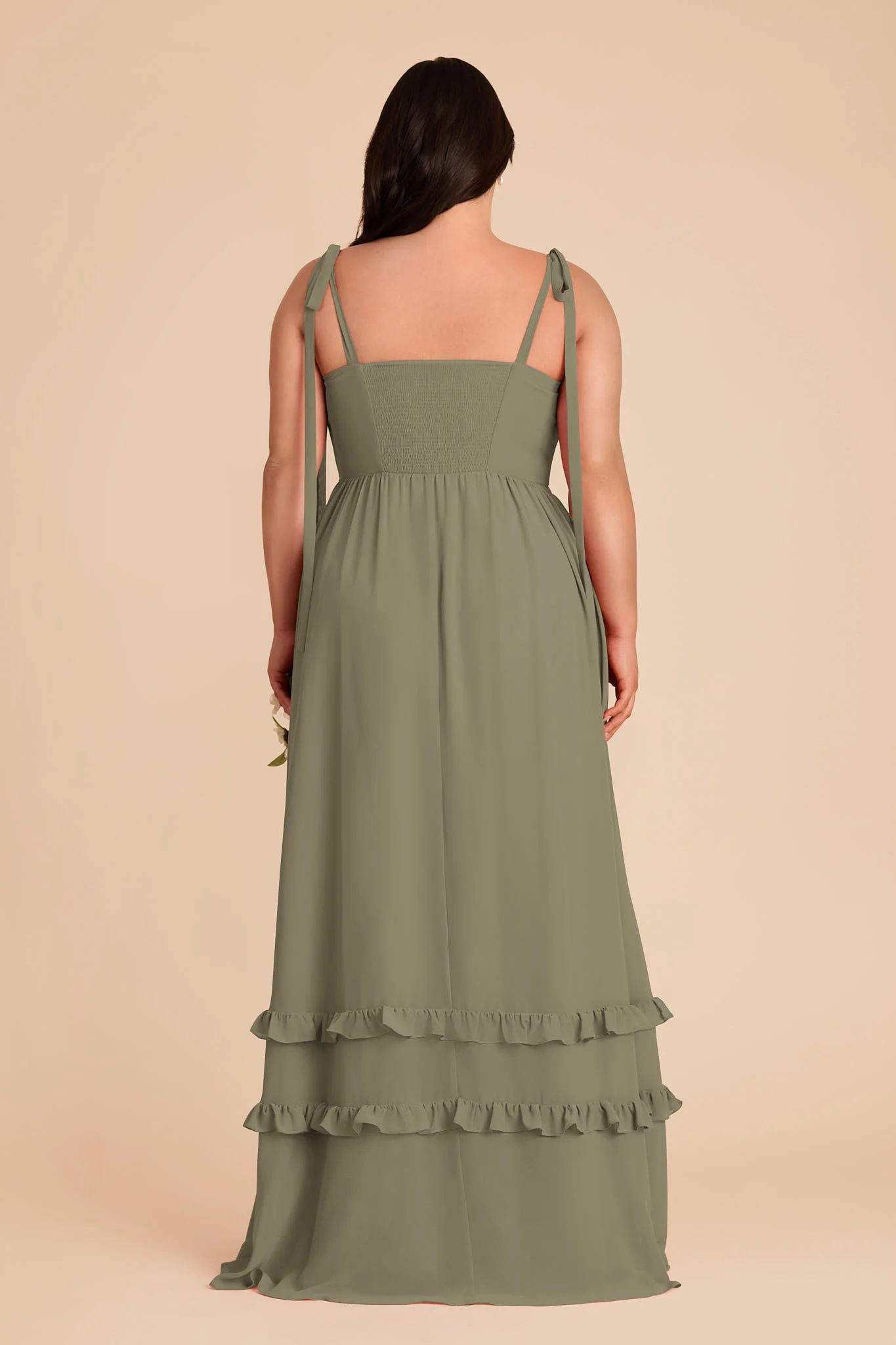 Evelyn Chiffon Dress - Thyme - Image 9