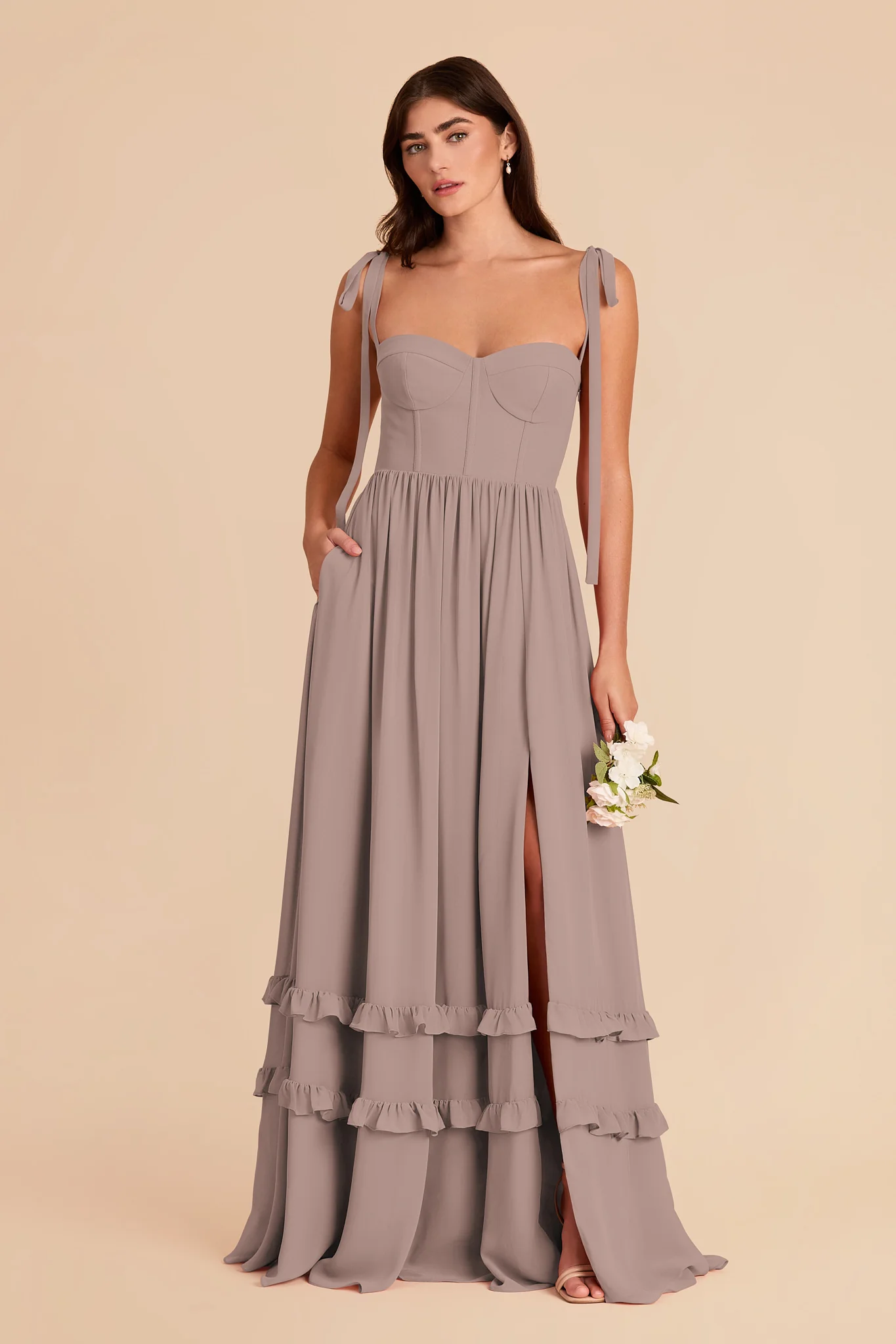 Evelyn Chiffon Dress - Toffee - Image 4