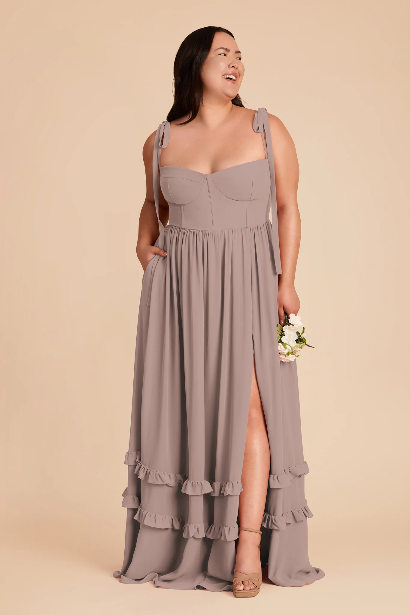 Evelyn Chiffon Dress - Toffee - Image 8