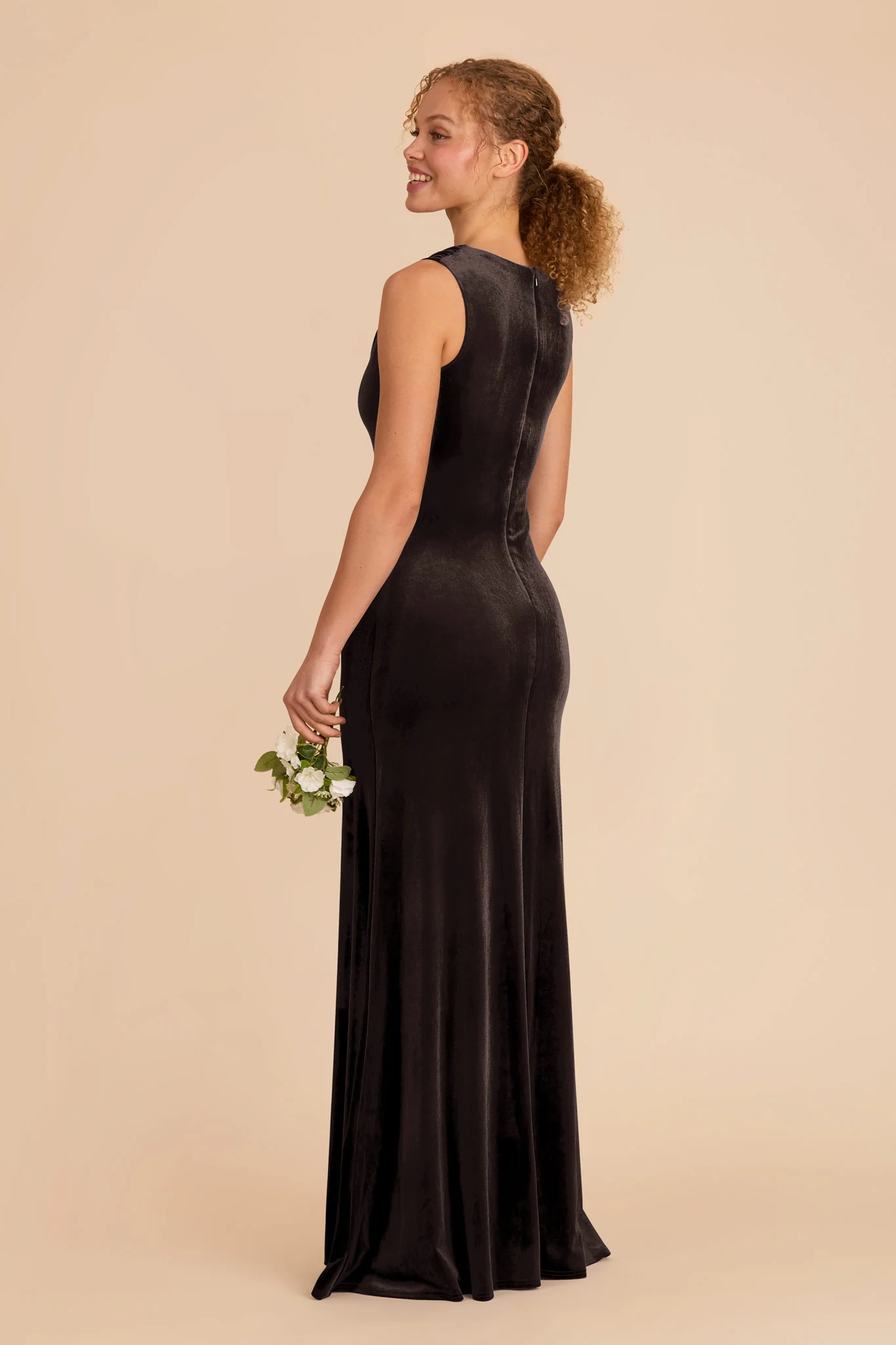 Fallon Velvet Dress - Espresso - Image 4