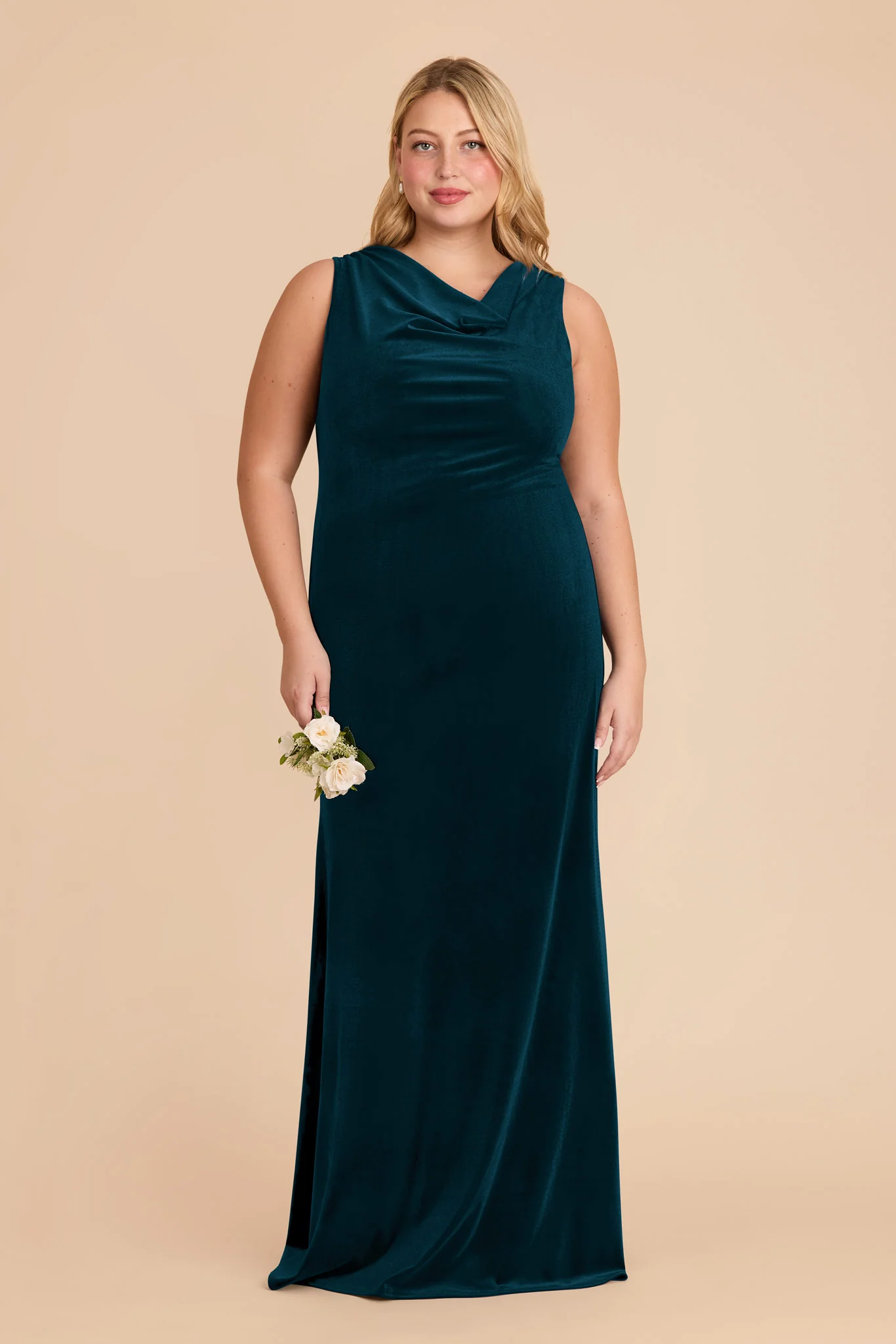 Fallon Velvet Dress - Peacock - Image 2