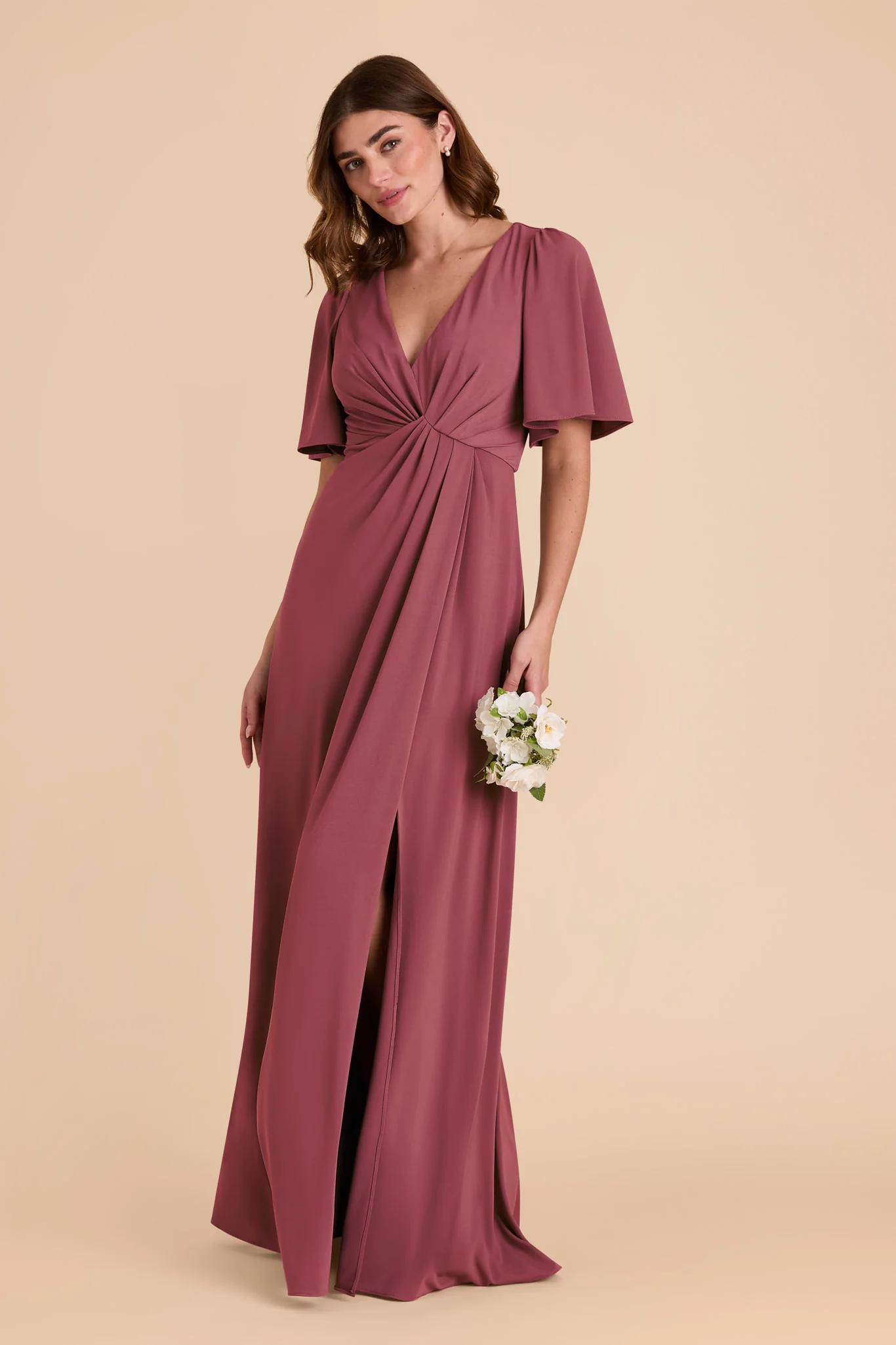 Fatima Luxe Stretch Knit Dress - Rosewood - Image 3