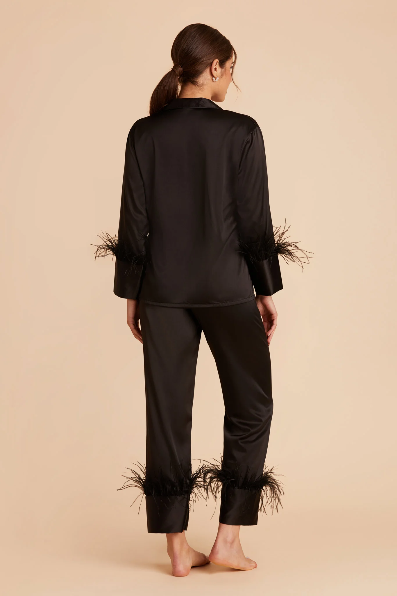 Feathered Pajama Set - Black - Image 4